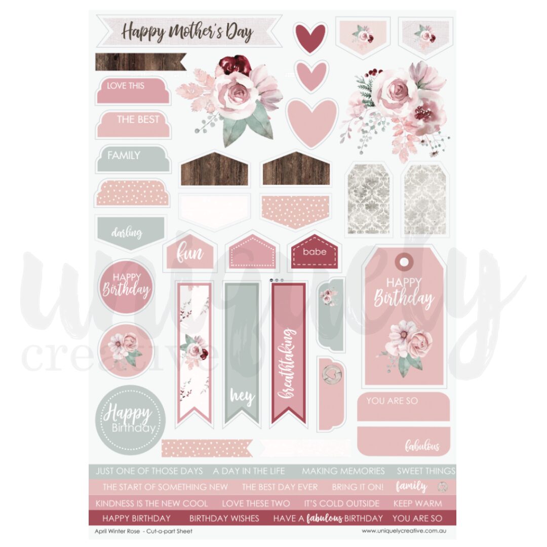 Uniquely Creative Cut-a-Part Sheet - Winter Rose