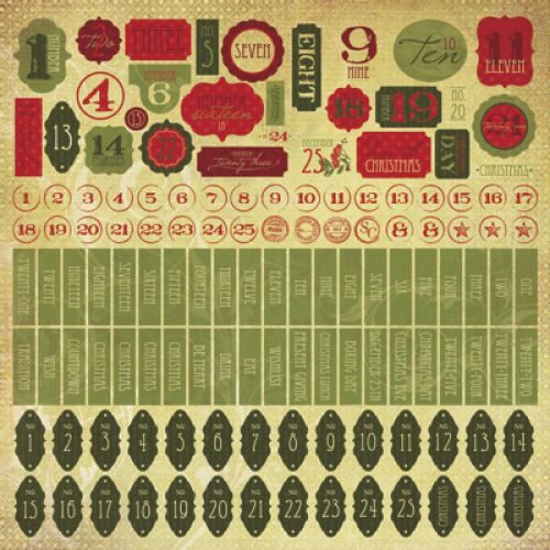 Kaisercraft 12x12" Sticker Sheet - Twig & Berry - Numbers