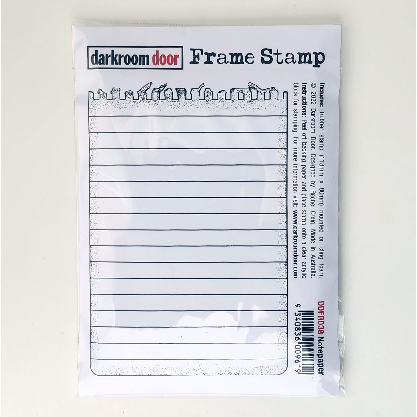 Darkroom Door Rubber Cling Stamp - Notepaper