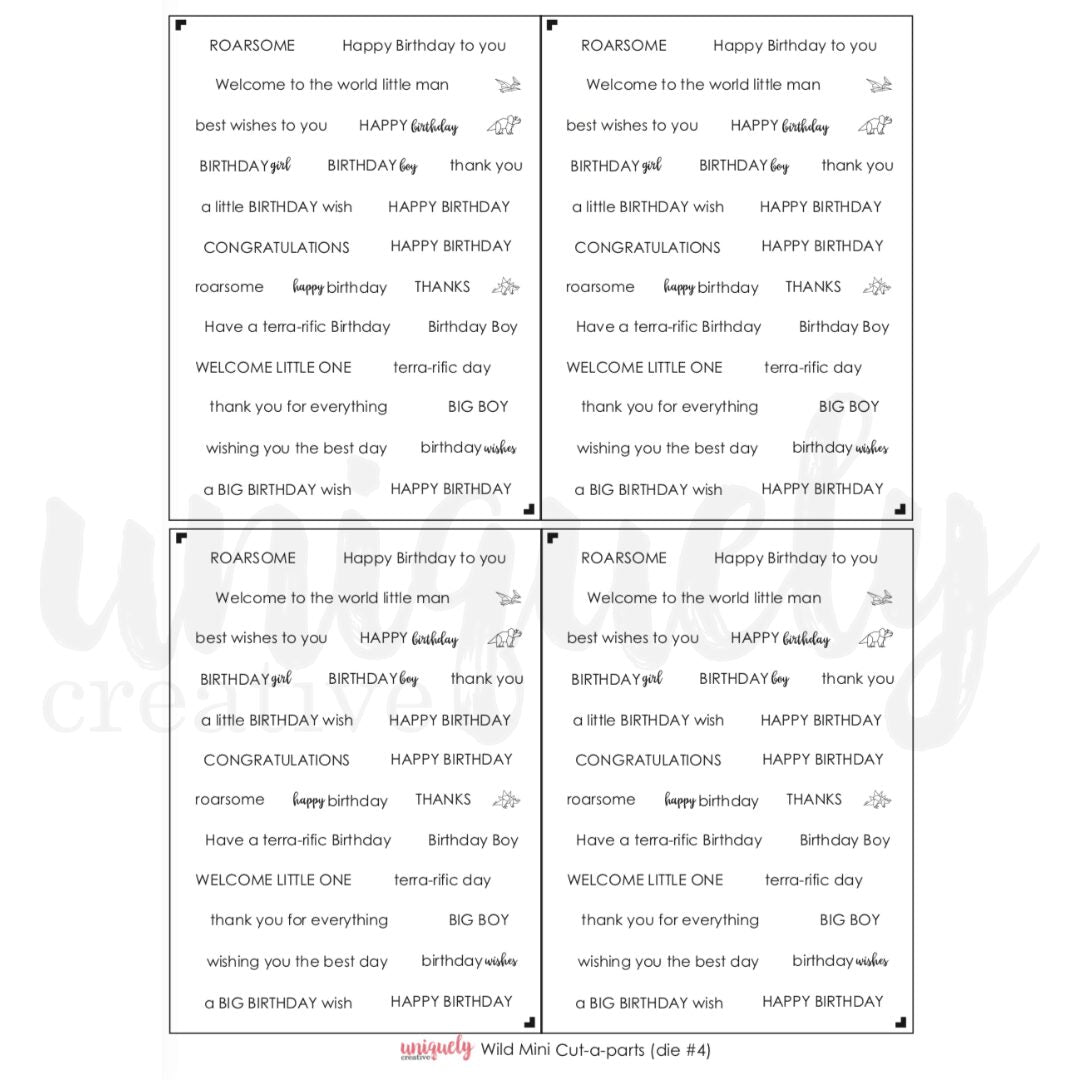Uniquely Creative Cut-a-Part Mini Sheet - Wild