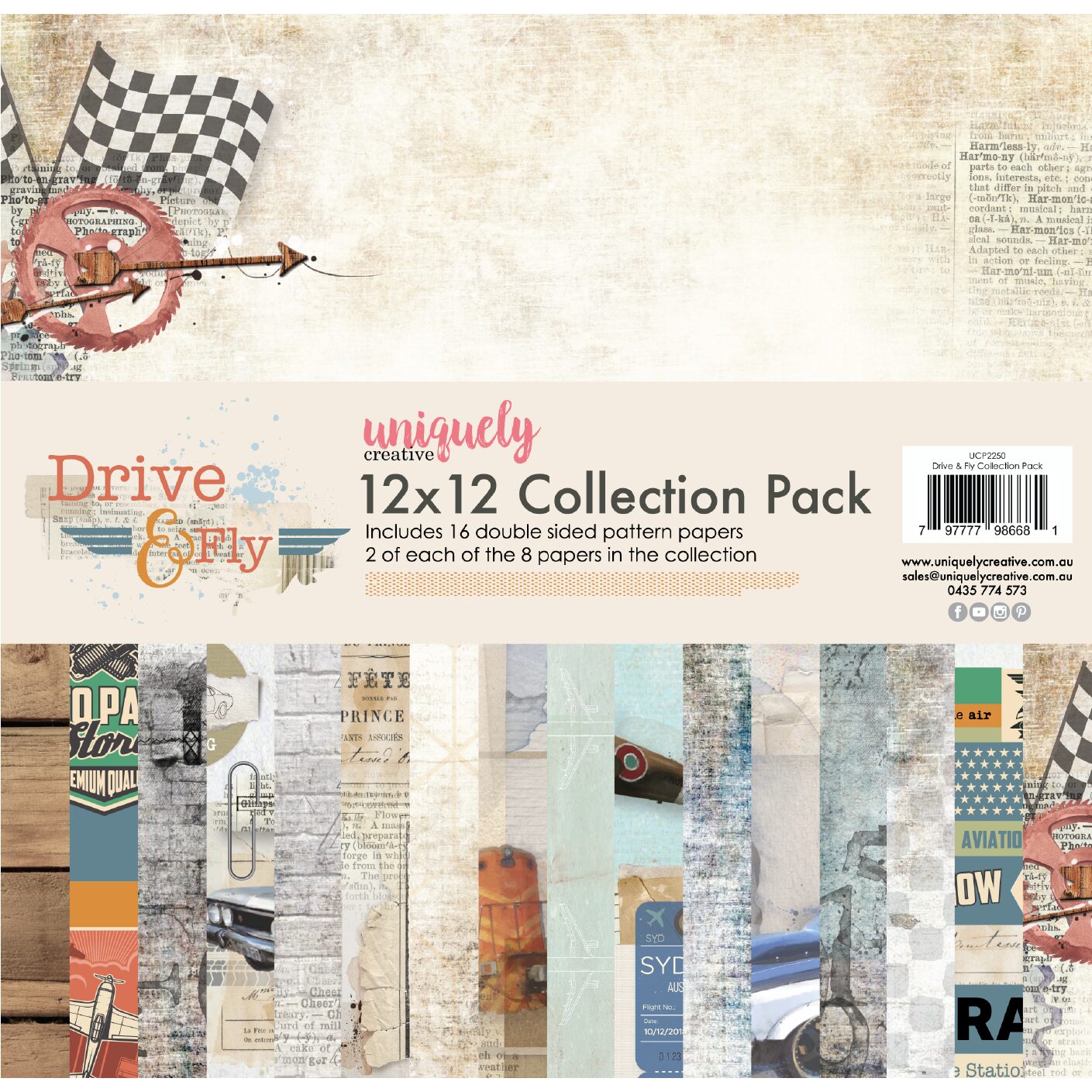 Uniquely Creative Drive & Fly - 12x12" Collection Pack (16 papers)