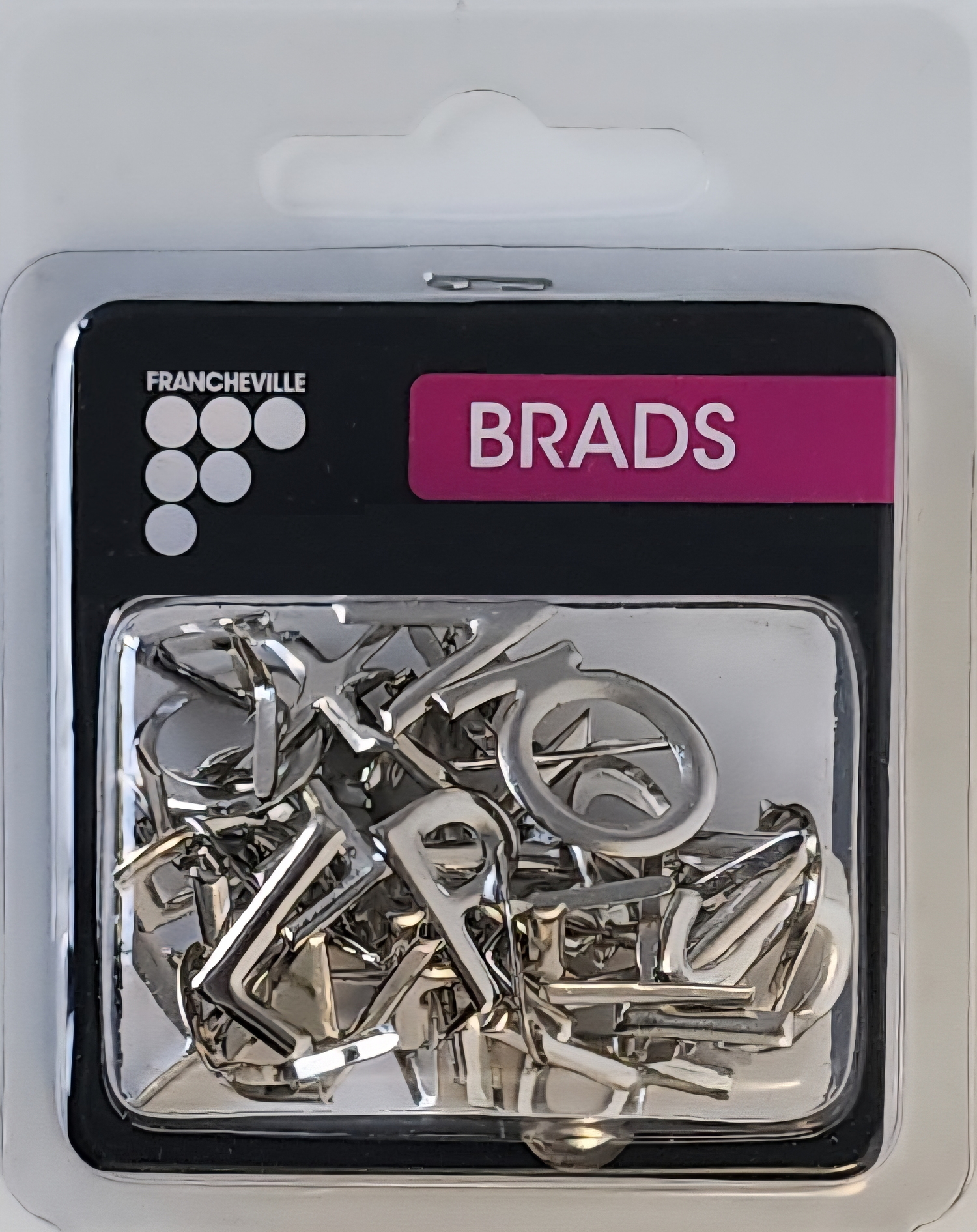 Francheville Brads - Alphabet Uppercase - Silver (36pk)