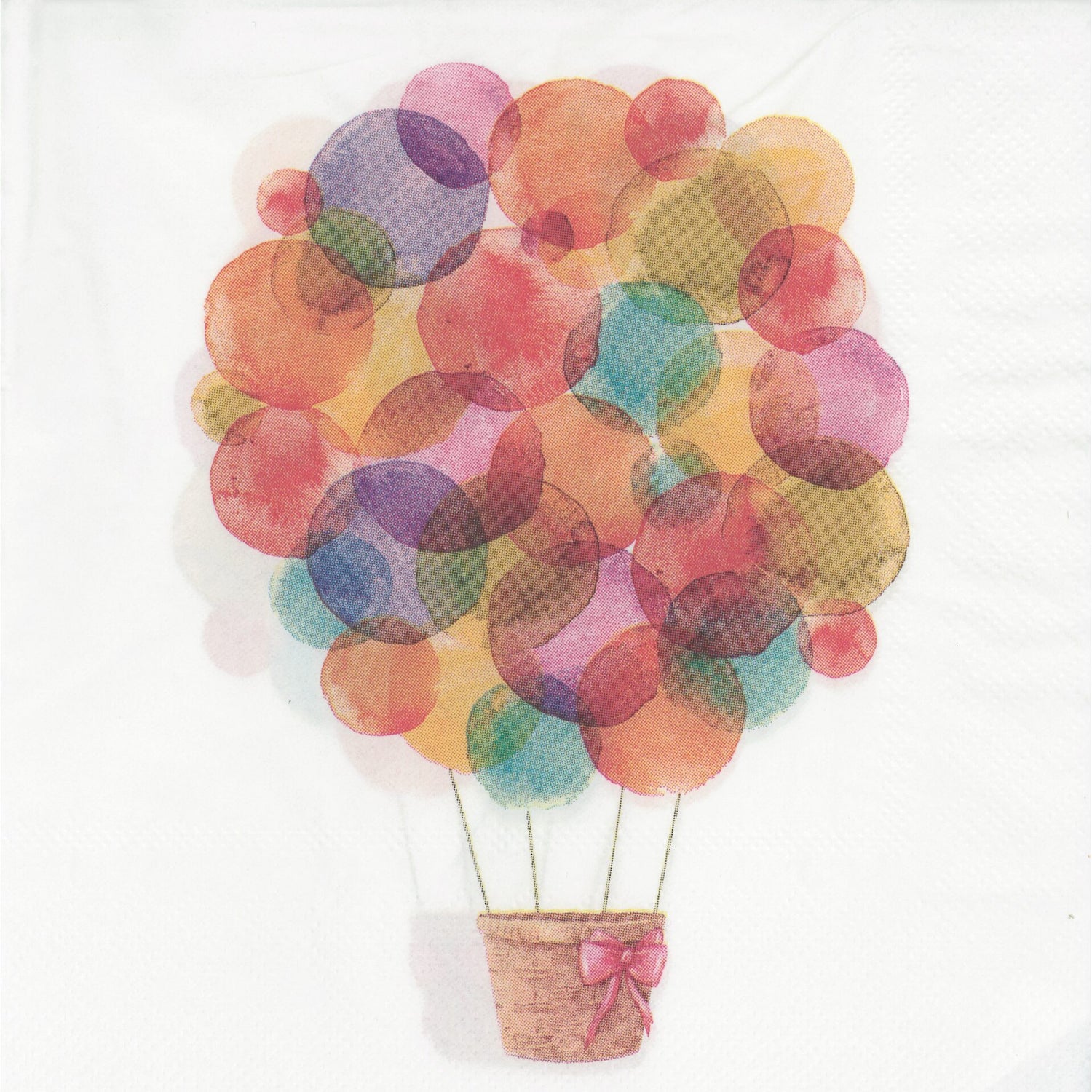 Accent Napkin/Serviette - Watercolour Hot Air Balloon