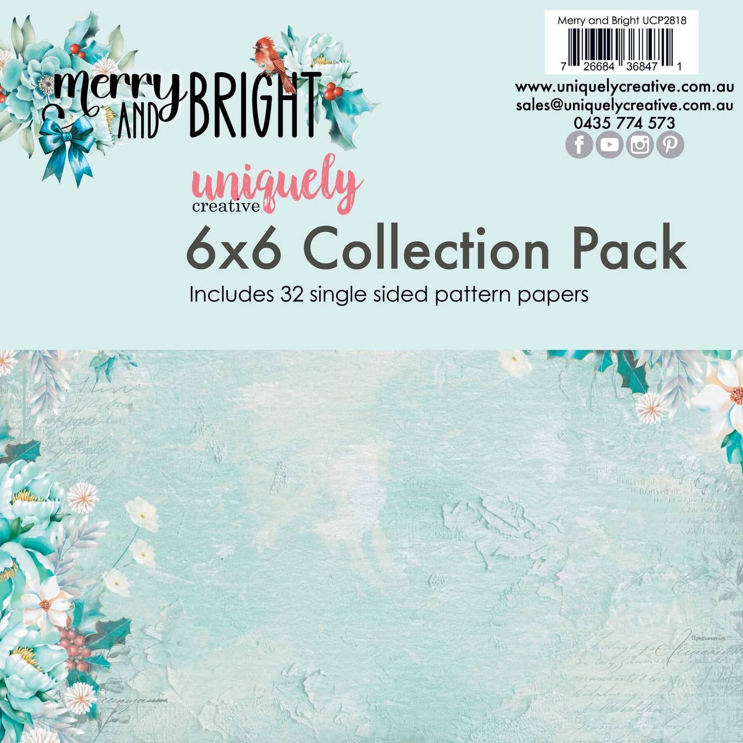 Uniquely Creative Merry & Bright - 6x6" Collection Pack (32 papers)