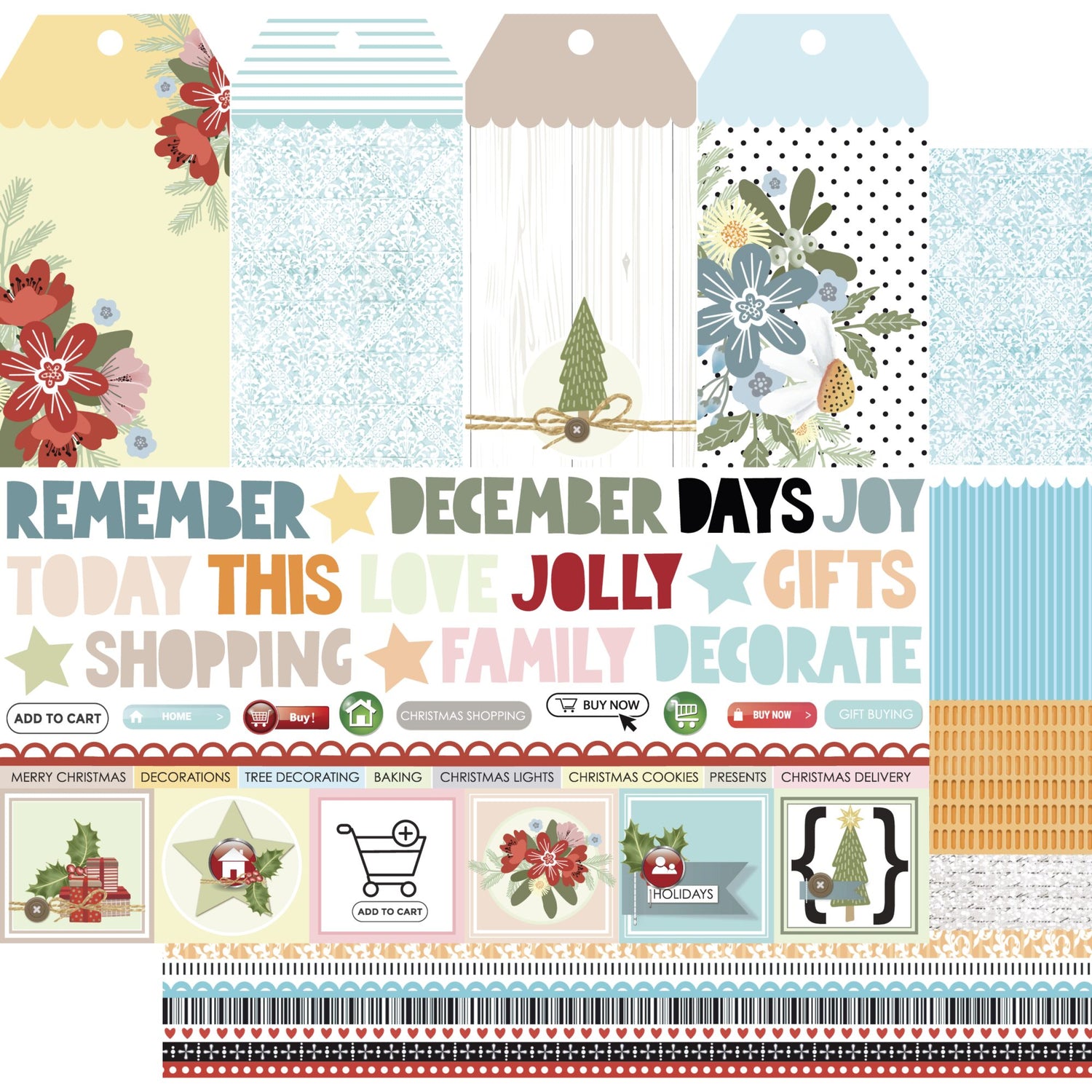 Uniquely Creative A December to Remember - Christmas Shopping Paper