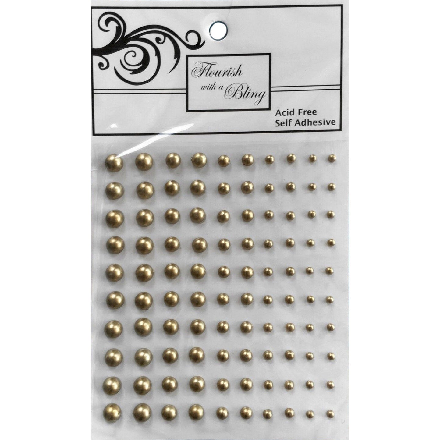 FWAB Adhesive Pearls - Antique Gold