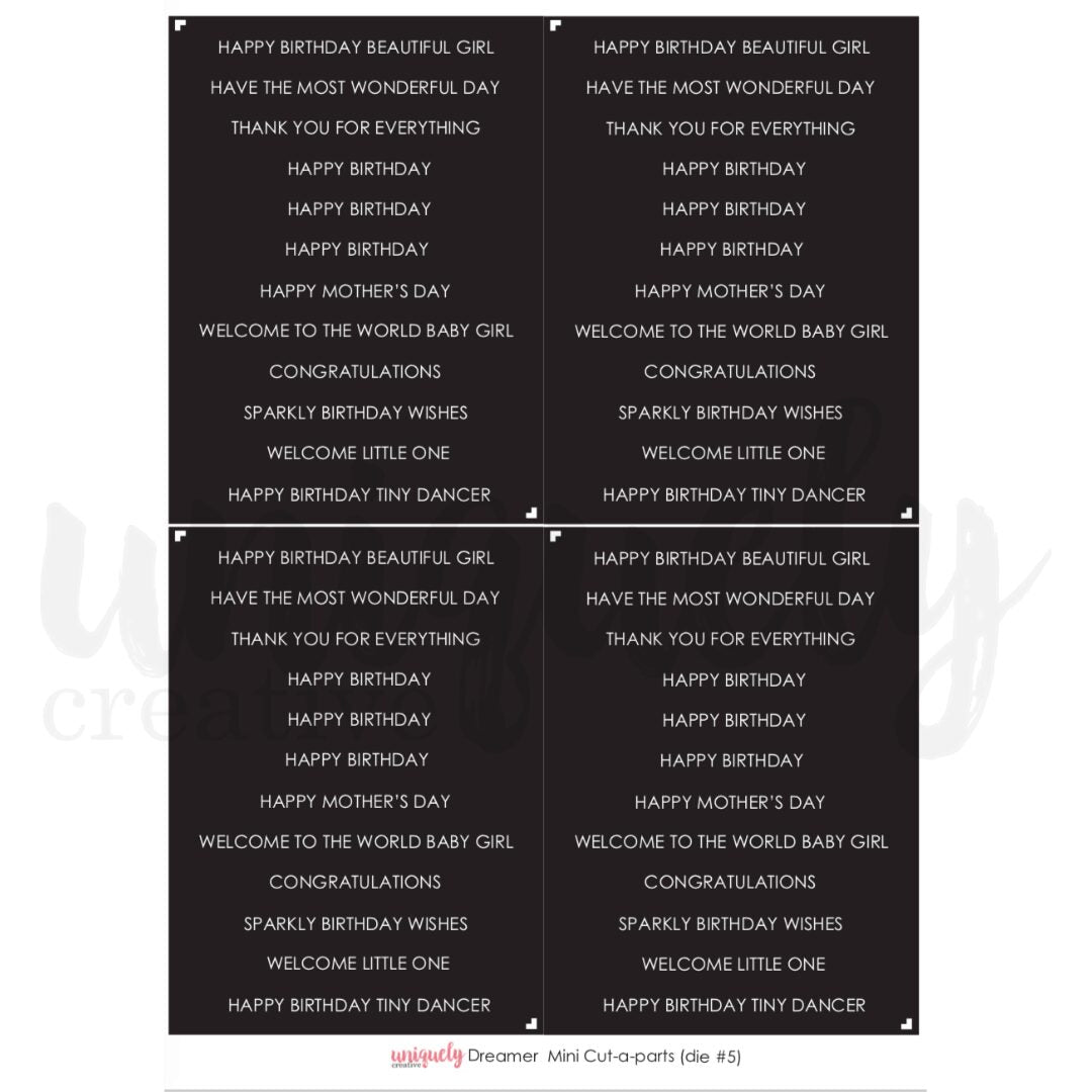 Uniquely Creative Cut-a-Part Mini Sheet - Dreamer
