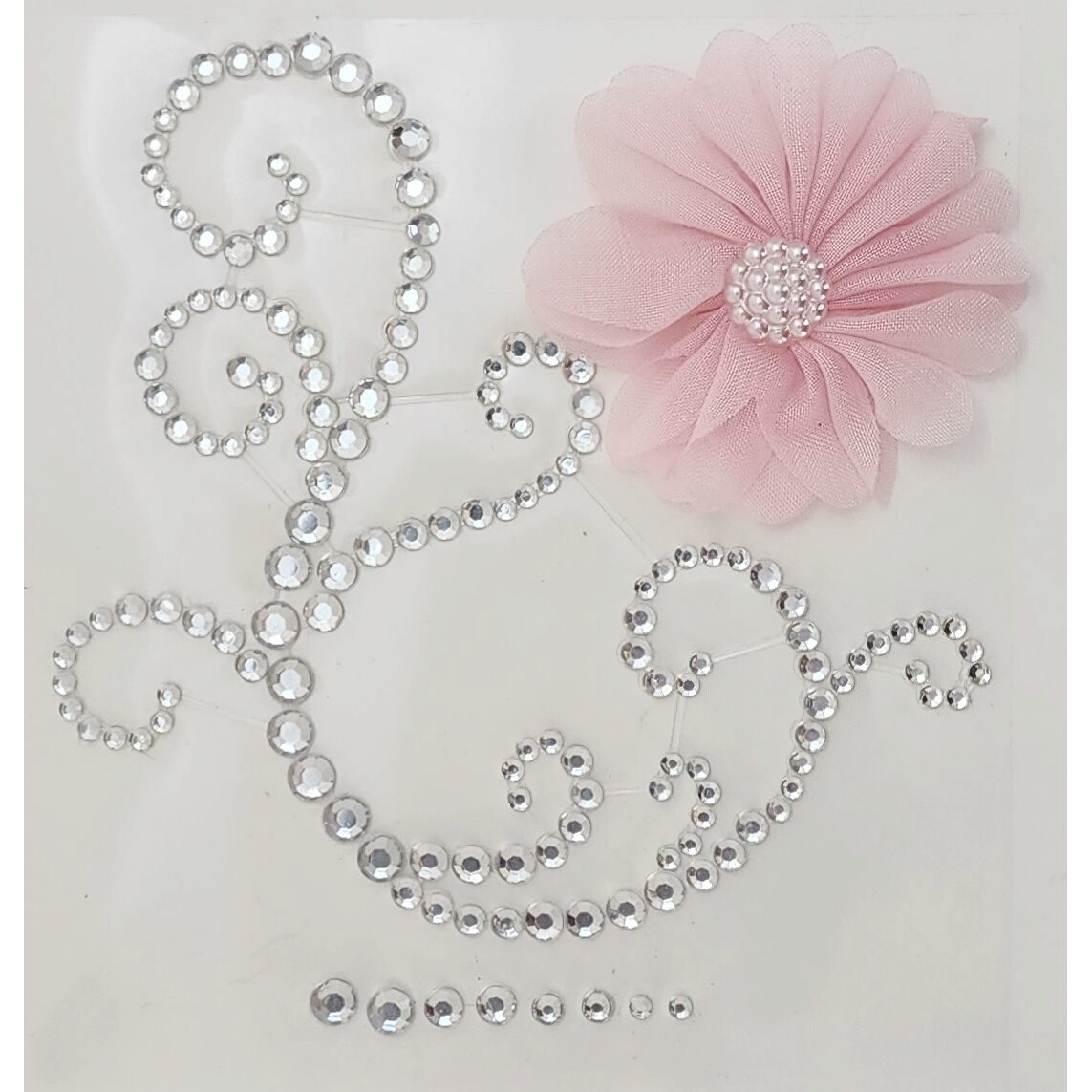 FWAB Rhinestone Flourish with Pink Flower