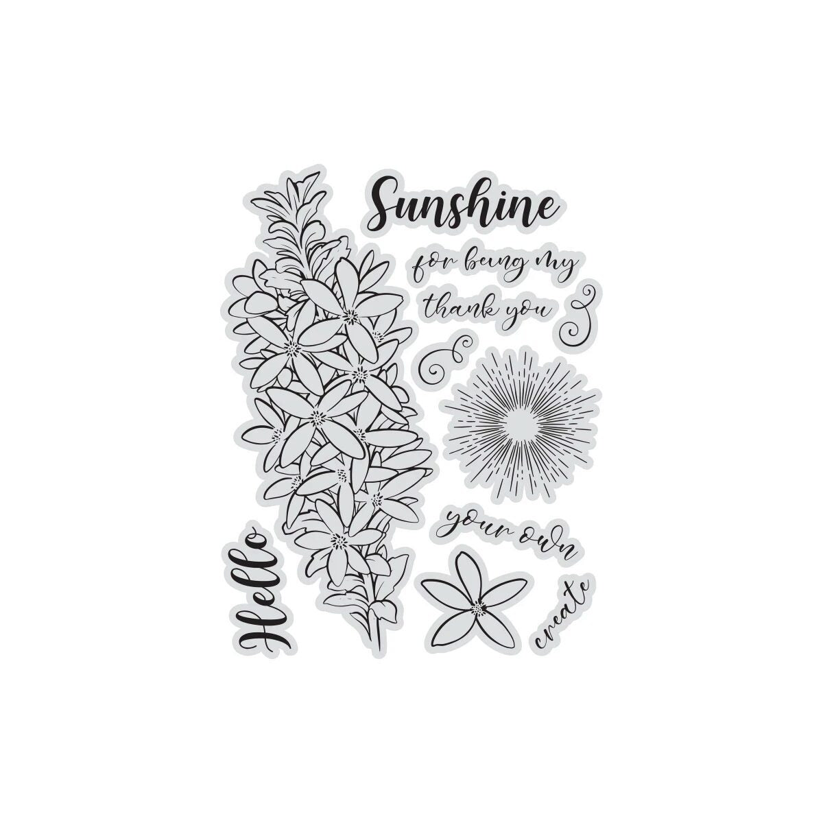 Couture Creations - Box Leaf Wax Fowers Flourish & Thrive Stencil Stamp & Die