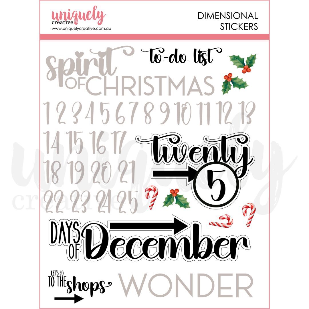 Uniquely Creative Dimensional Stickers - Documenting December
