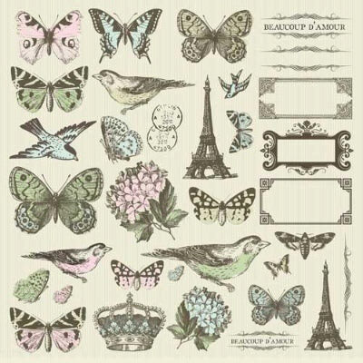 Kaisercraft 12x12" Sticker Sheet - Bonjour