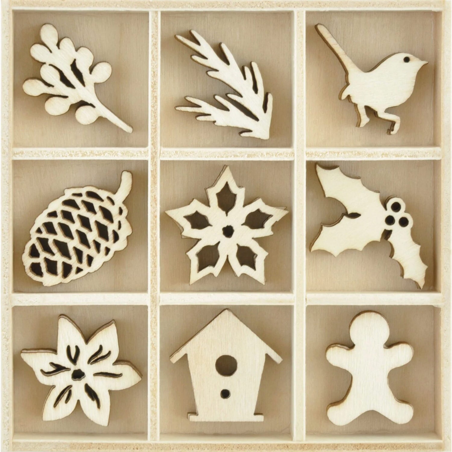 Kaisercraft Wooden Flourish Pack - Festive Foliage