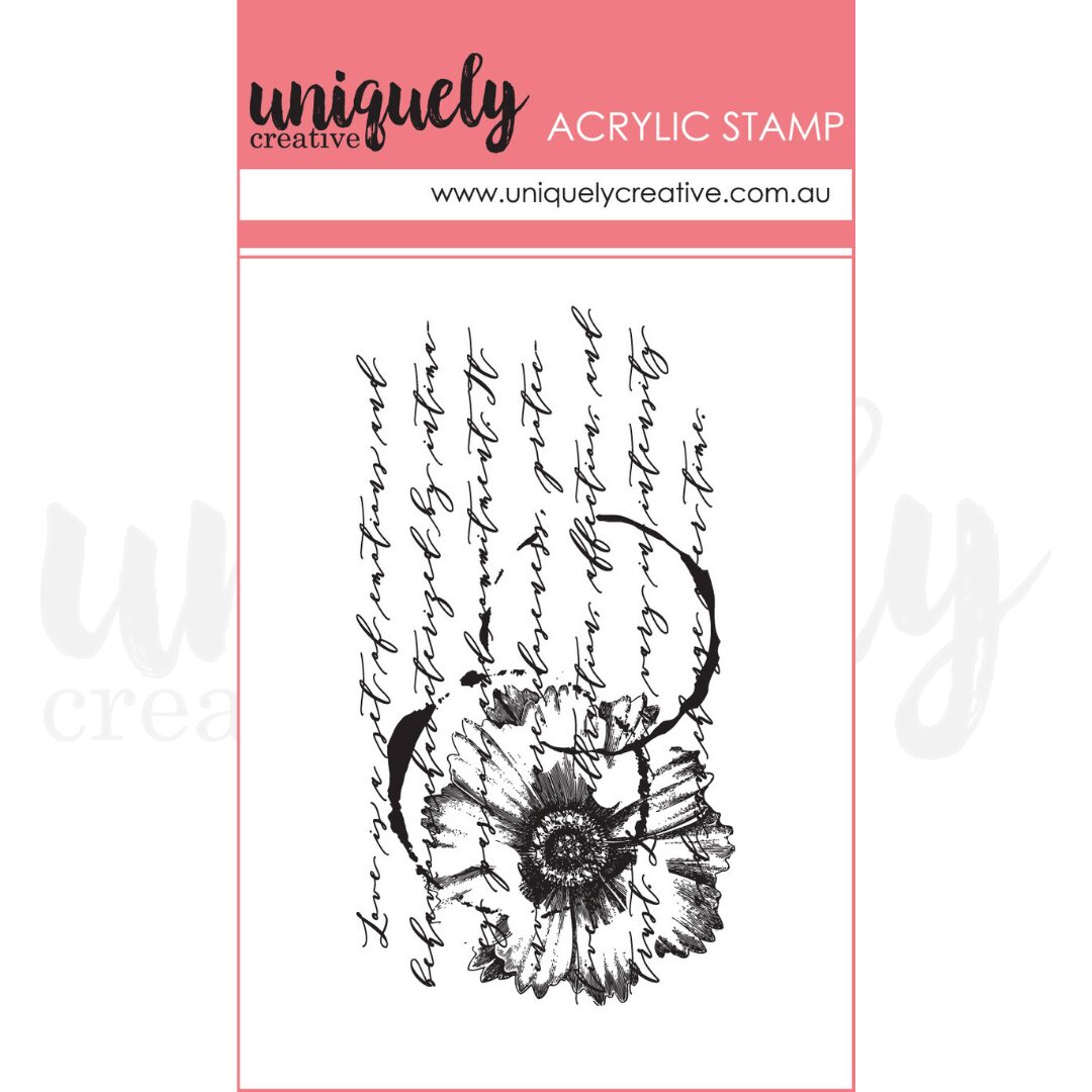 Uniquely Creative Mark Making Stamp - Floral Text