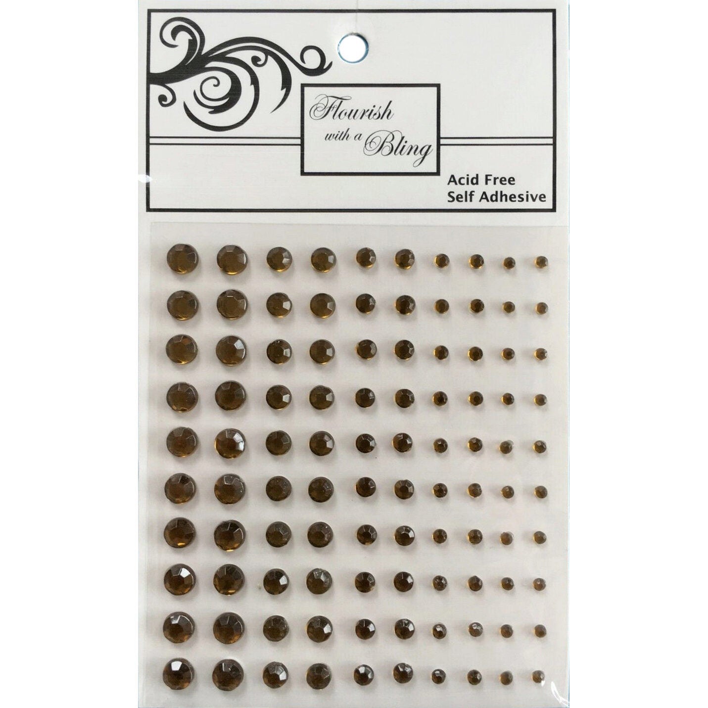 FWAB Adhesive Rhinestones - Antique Brown