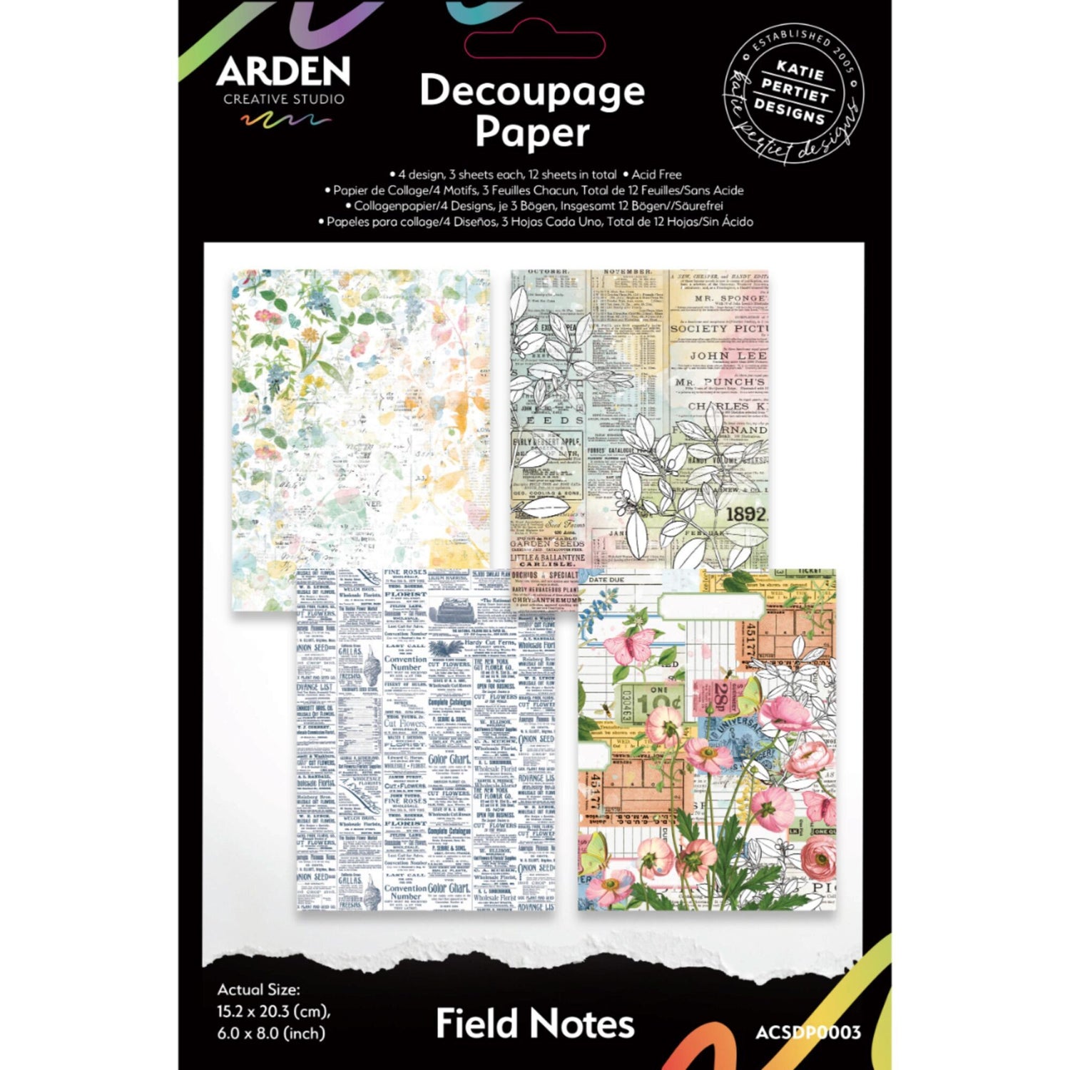 Arden Creative Studio Decoupage Paper - Field Notes