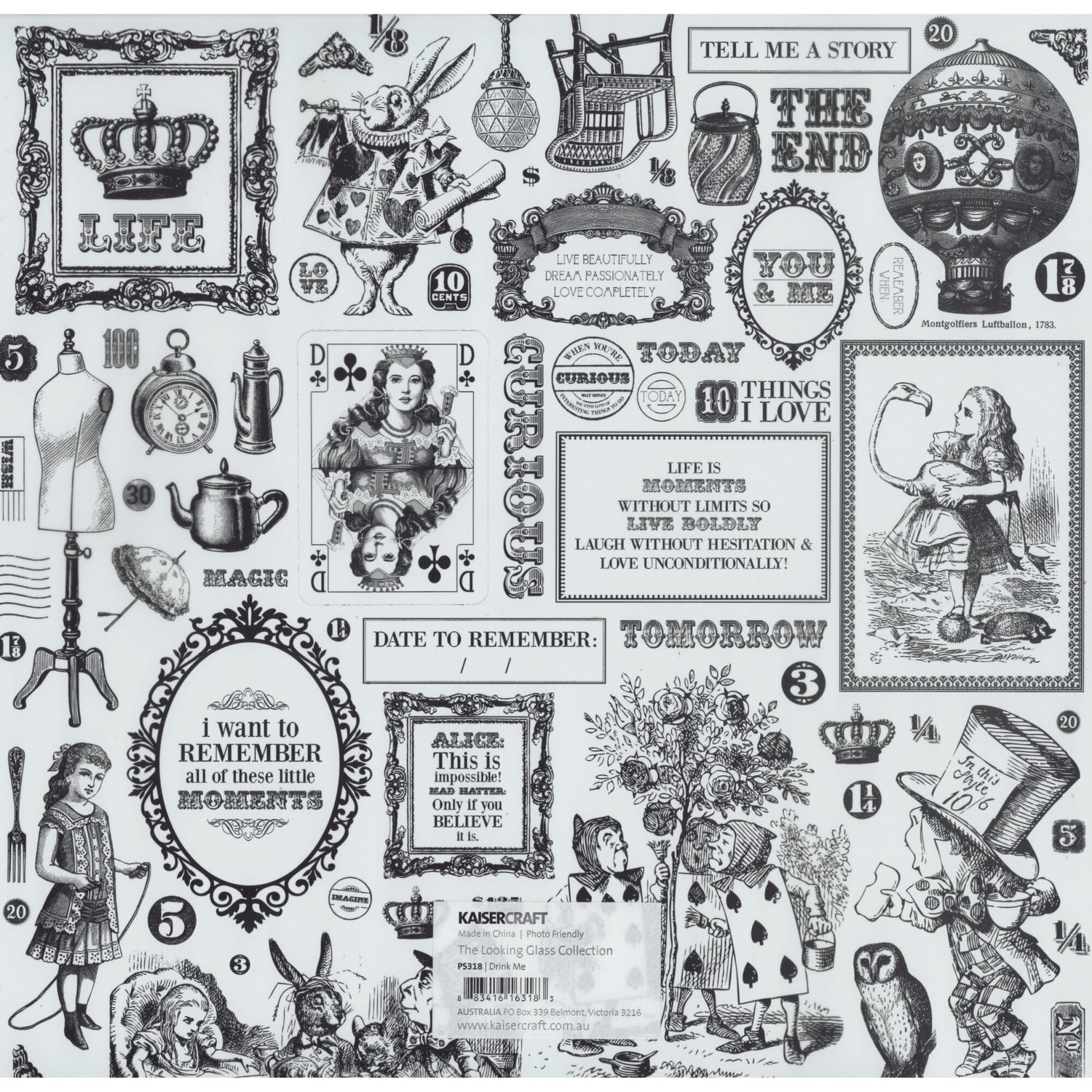 Kaisercraft 12x12" Speciality Paper -  Drink Me - Acetate