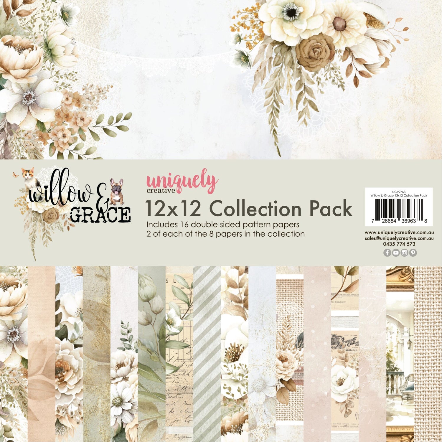Uniquely Creative Willow & Grace  - 12x12" Collection Pack (16 papers)