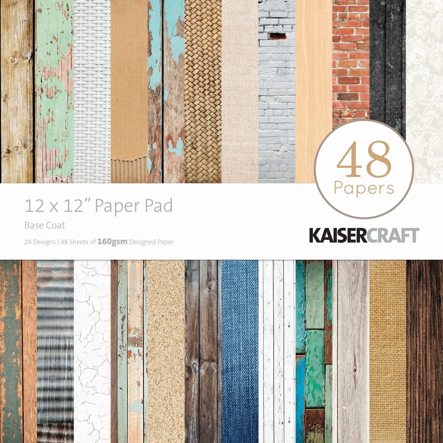 Kaisercraft 12x12" Paper Pad - Basecoat 1 (48 papers)