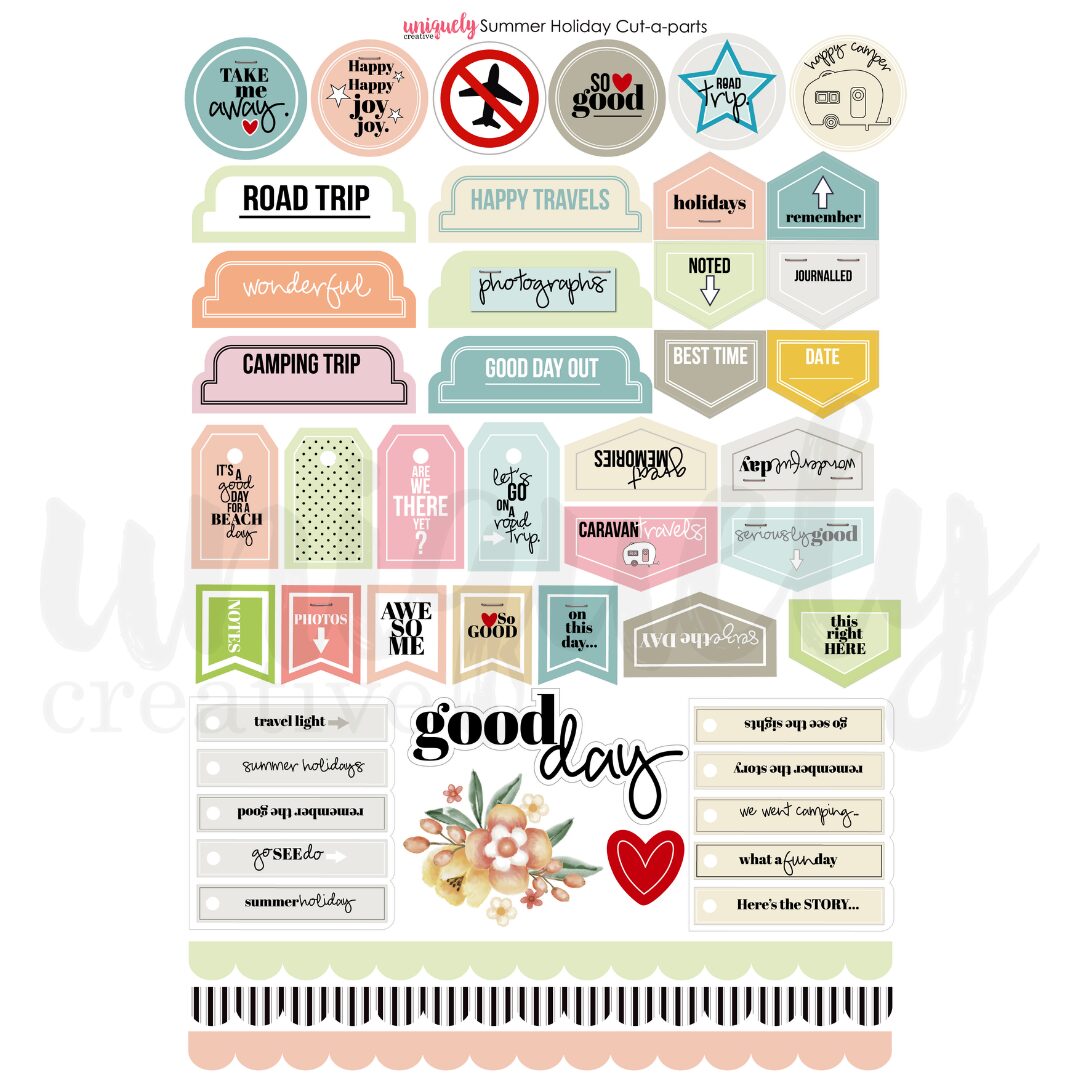 Uniquely Creative Cut-a-Part Sheet - Summer Holiday