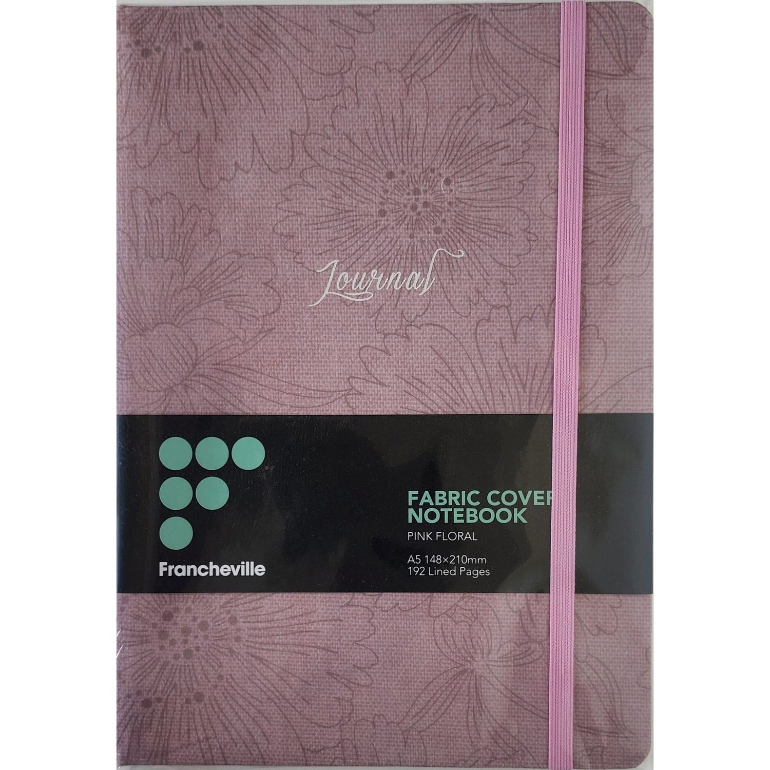 Francheville Fabric Cover Notebook - Pink Floral