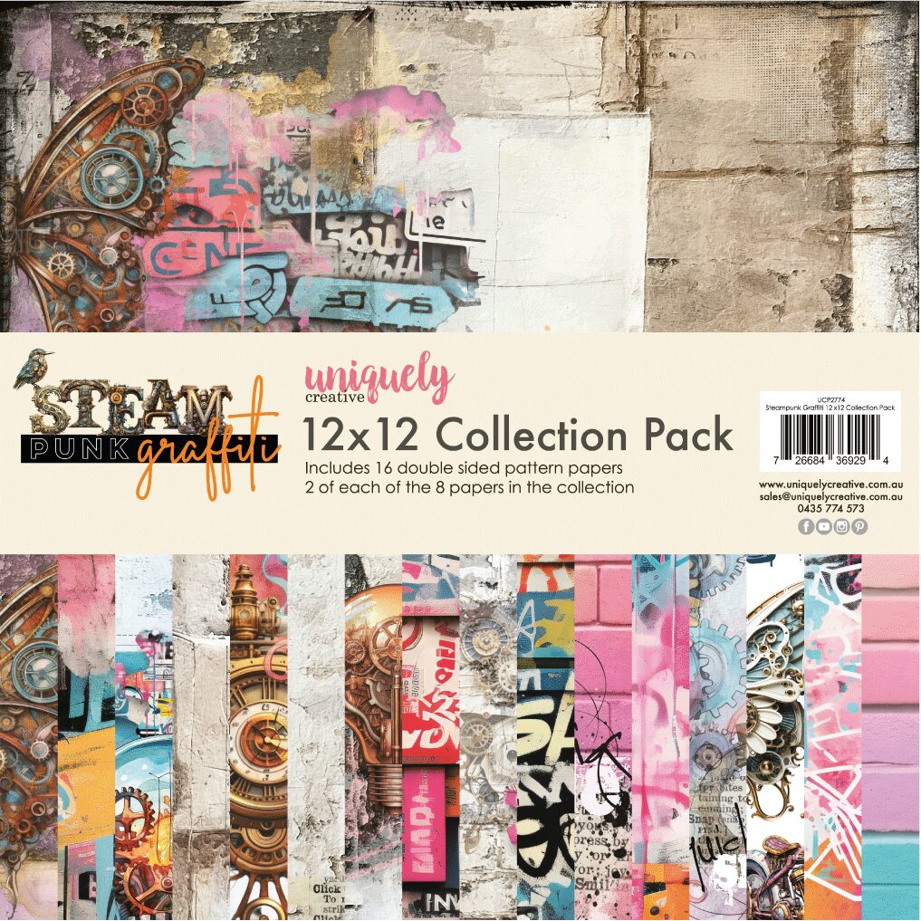 Uniquely Creative Steampunk Graffiti - 12x12" Collection Pack (16 papers)