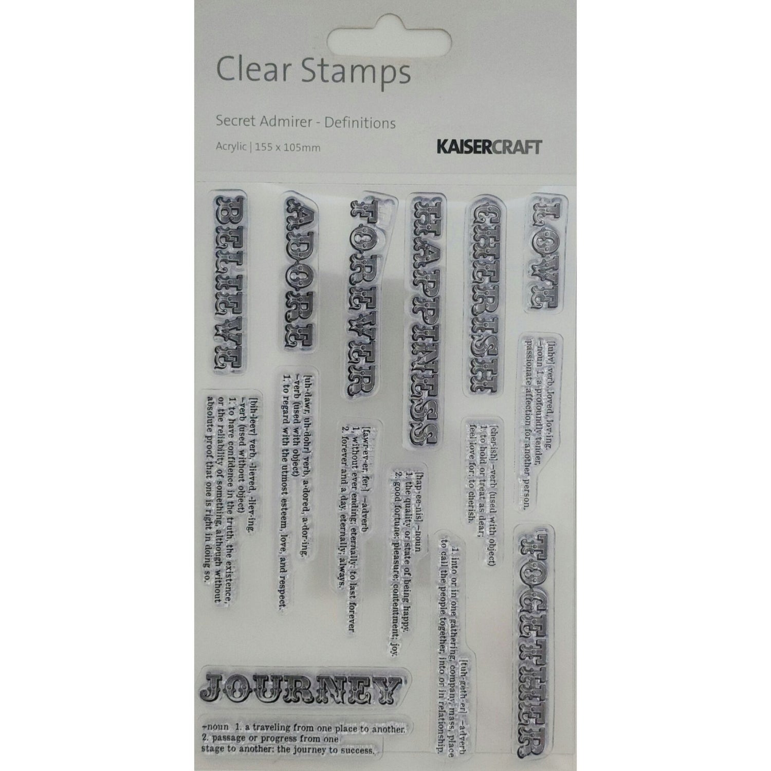 Kaisercraft Acrylic Stamp - Secret Admirer - Definitions