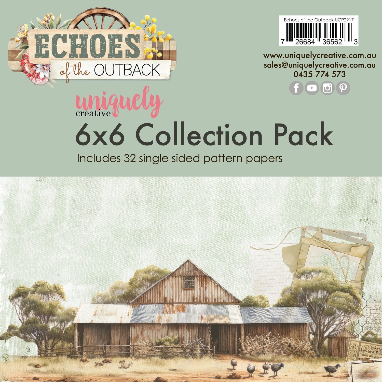 Uniquely Creative Echoes of the Outback - 6x6" Collection Pack (32 papers)