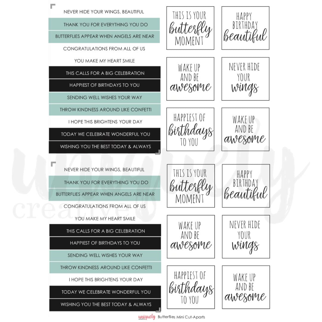 Uniquely Creative Cut-a-Part Mini Sheet - Butterflies