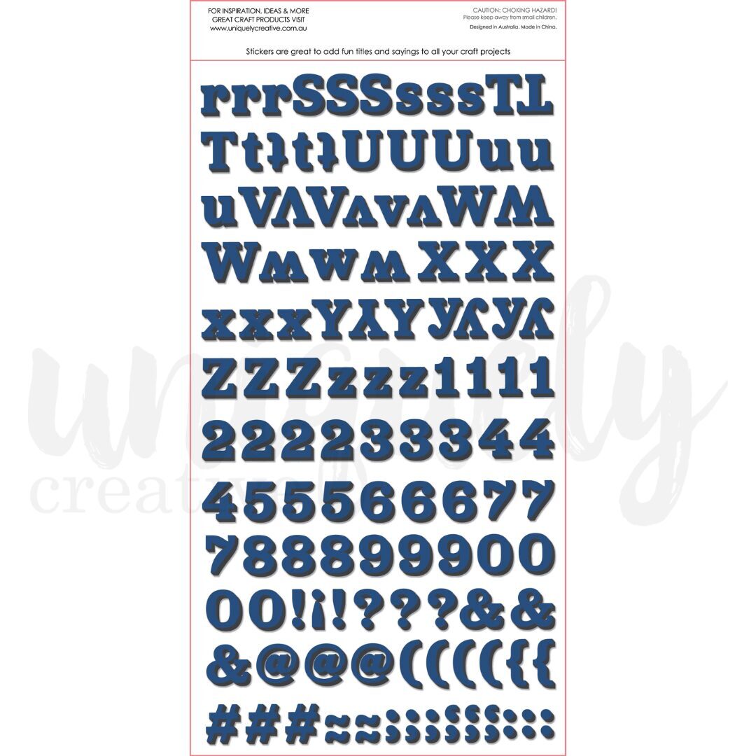 Uniquely Creative Dimensional Stickers - Alpha (Navy)