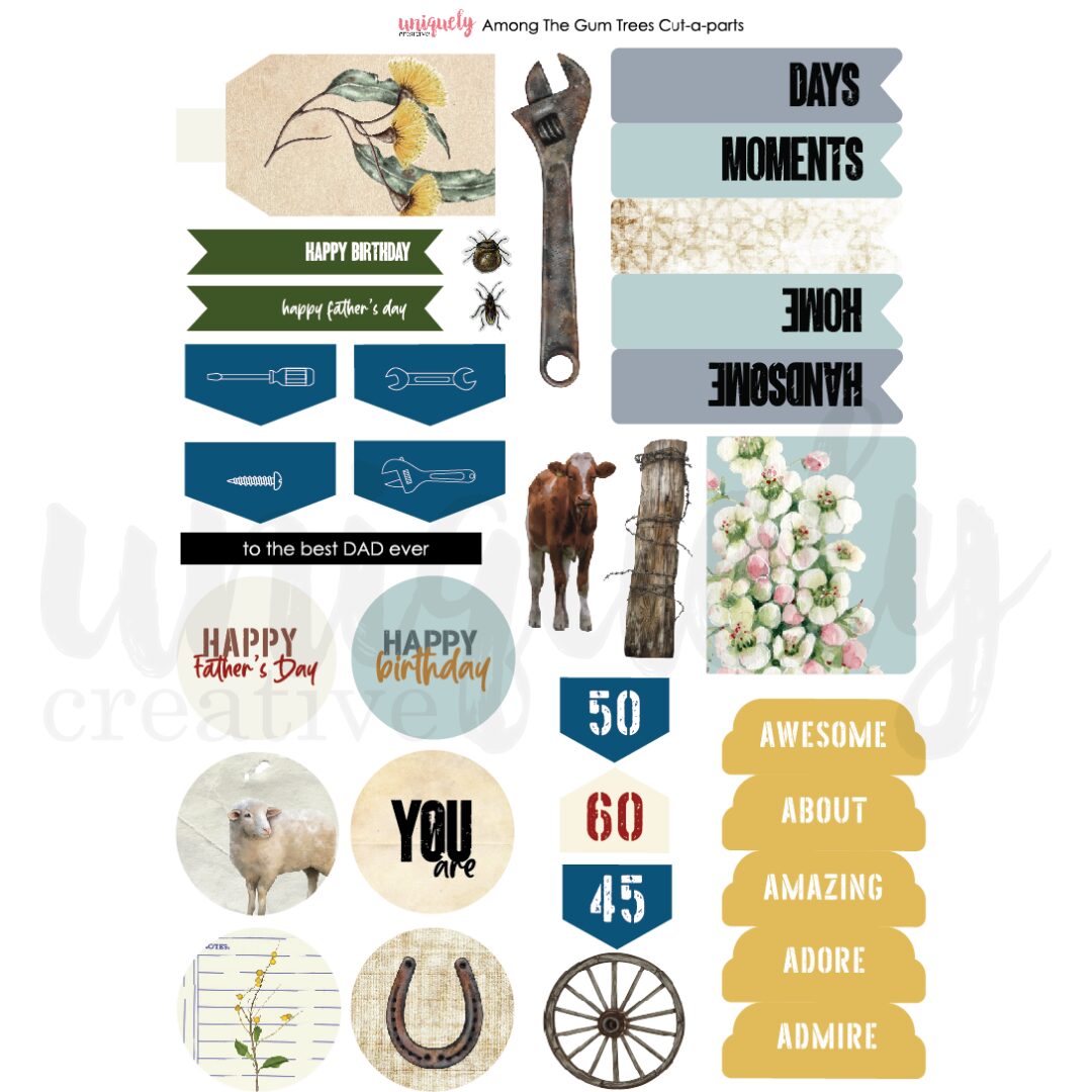 Uniquely Creative Cut-a-Part Sheet - Among The Gum Trees