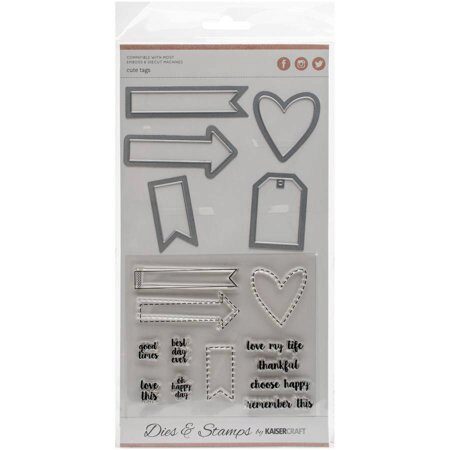 Kaisercraft Decorative Die & Stamp Set - Cute Tags