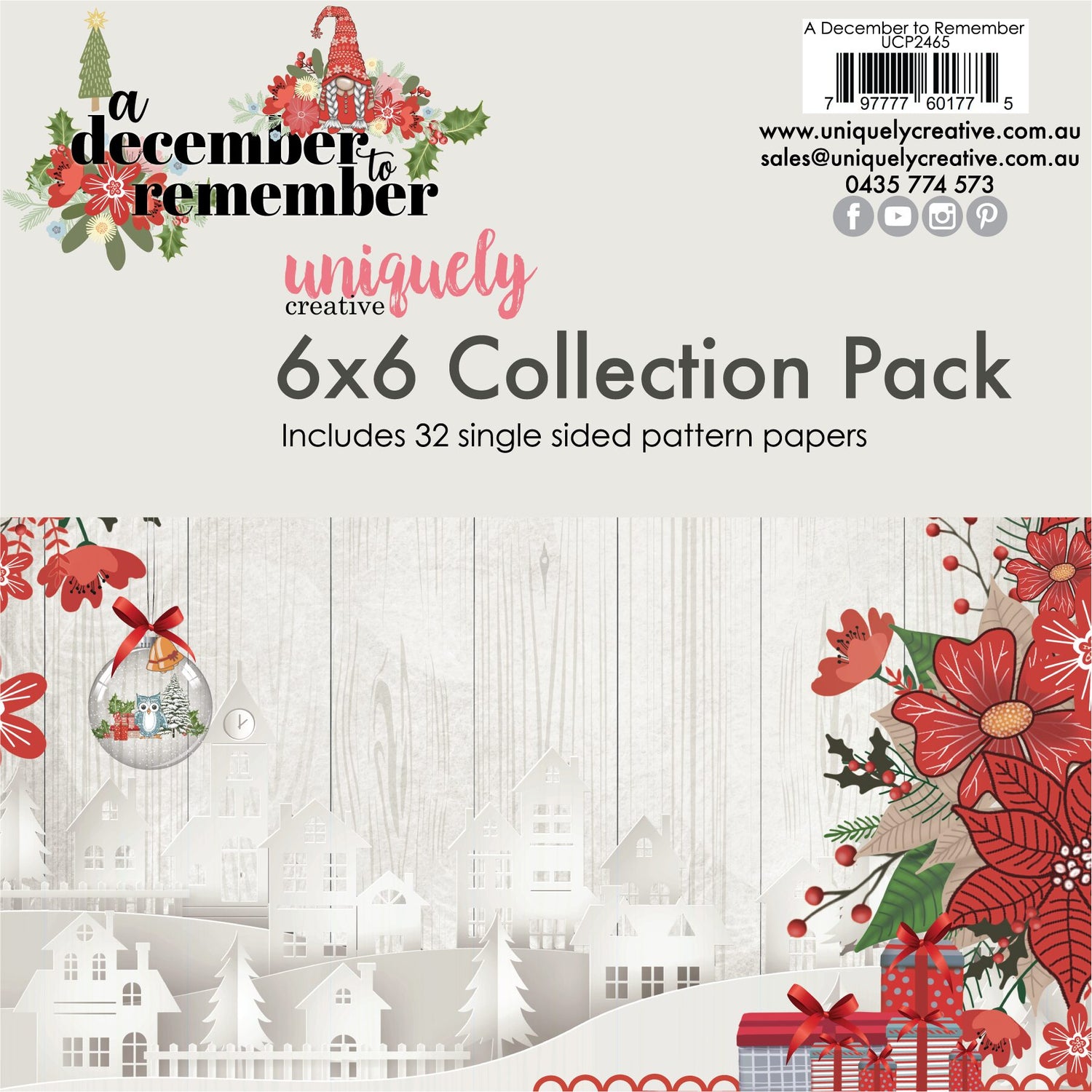 Uniquely Creative A December to Remember - 6x6" Collection Pack (32 papers)
