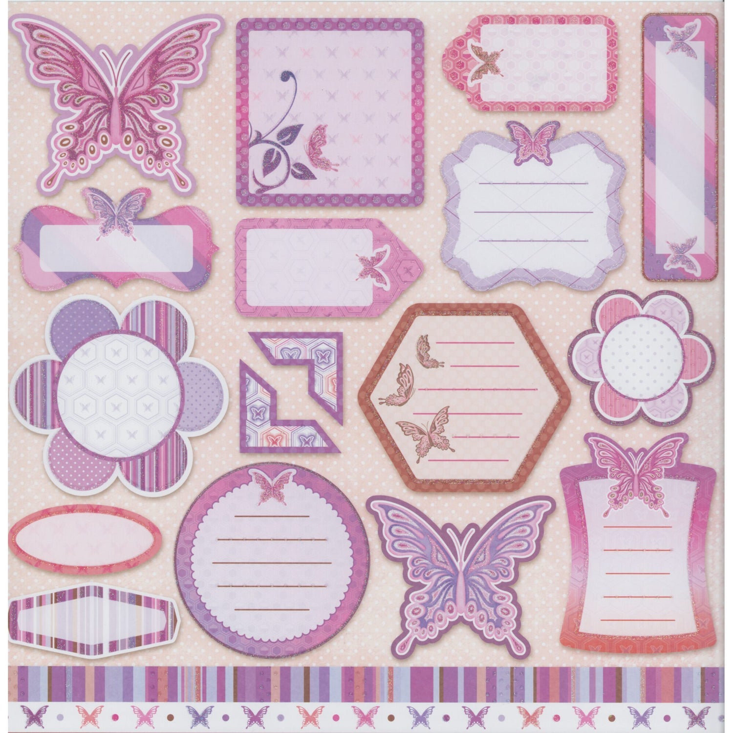 My Memories 12x12" Speciality Paper - Flutter & Frame (Glitter)
