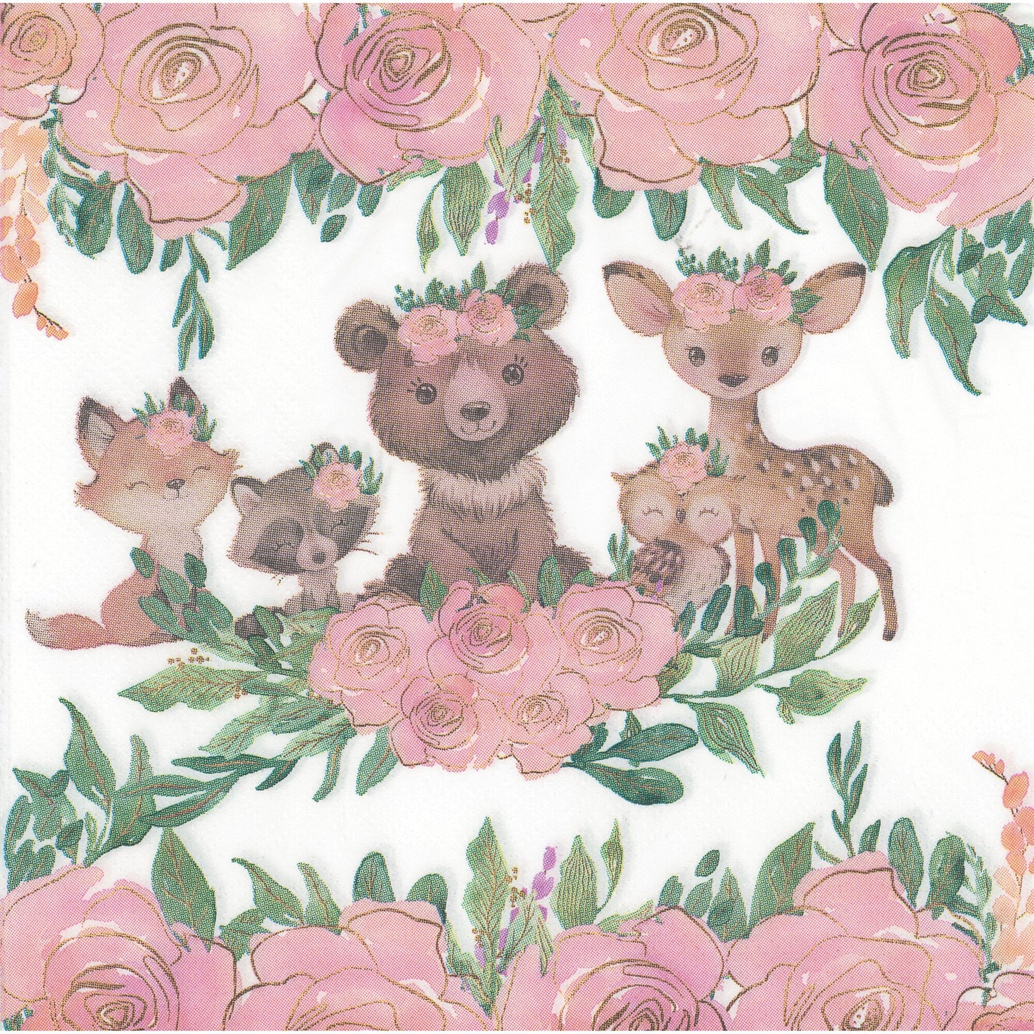 Unbranded Napkin/Serviette - Blossoms & Baby Paws
