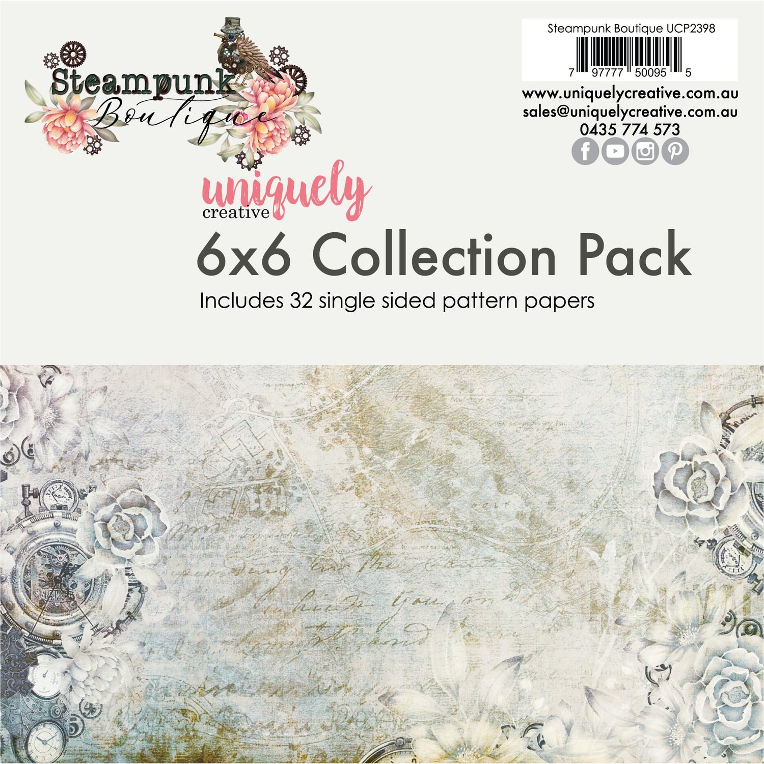 Uniquely Creative Steampunk Boutique - 6x6" Collection Pack (32 papers)