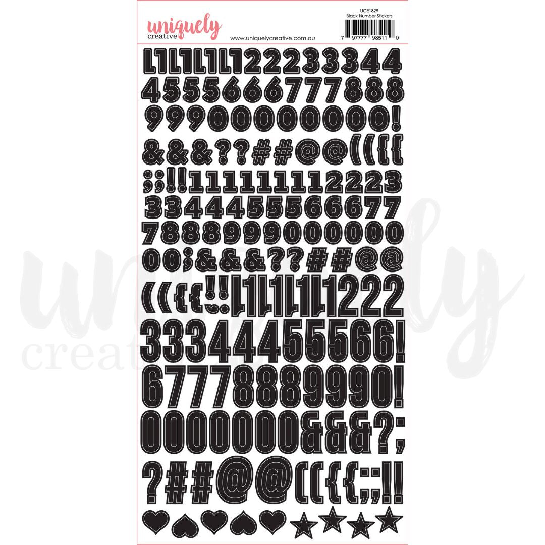Uniquely Creative Number Stickers - Black