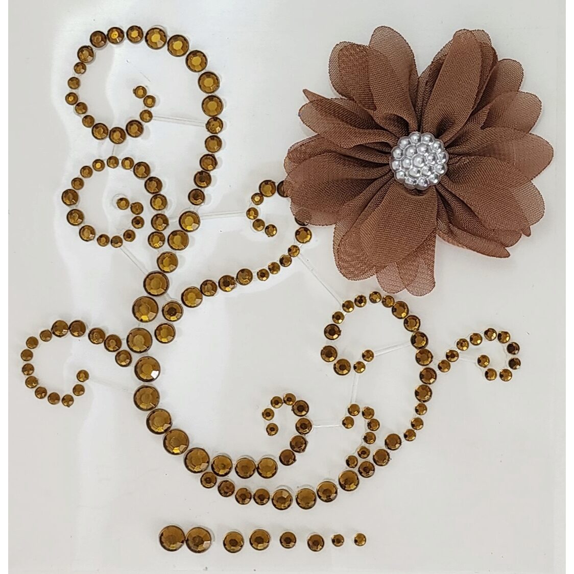 FWAB Rhinestone Flourish with Coffee Flower