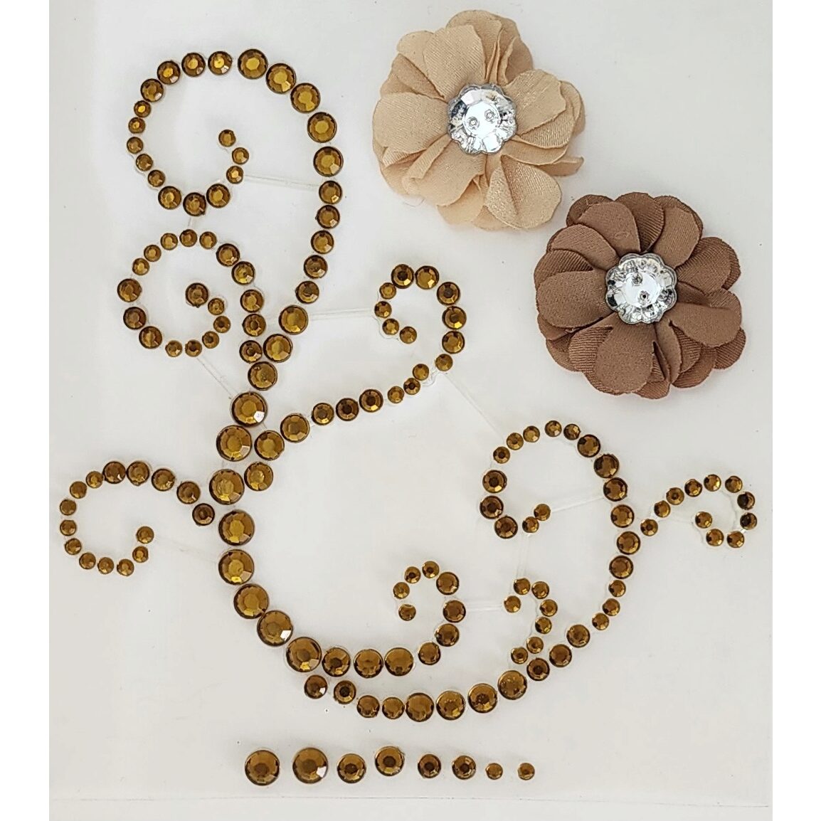 FWAB Rhinestone Flourish with Latte & Coffee Flowers