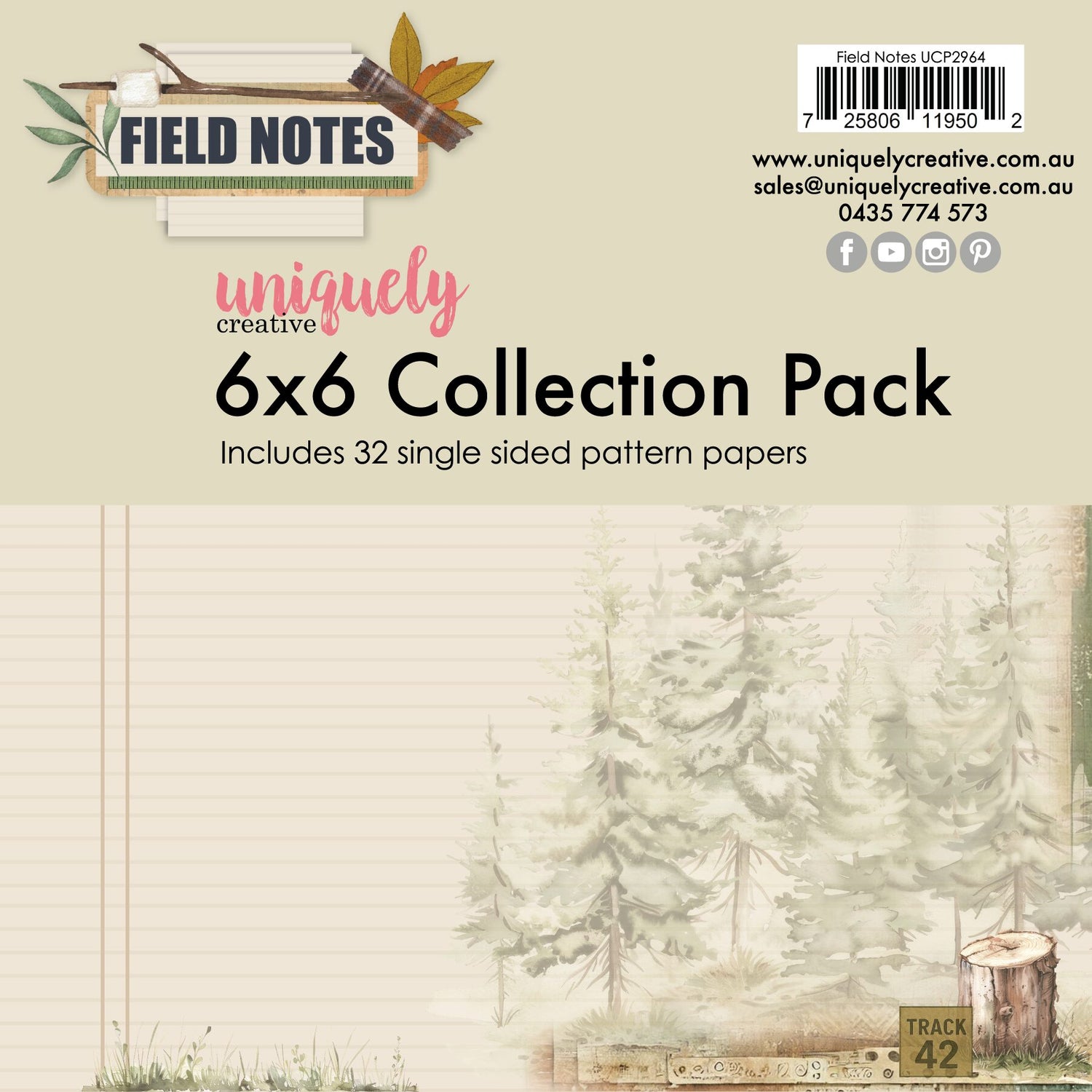 Uniquely Creative Field Notes  - 6x6" Collection Pack (32 papers)