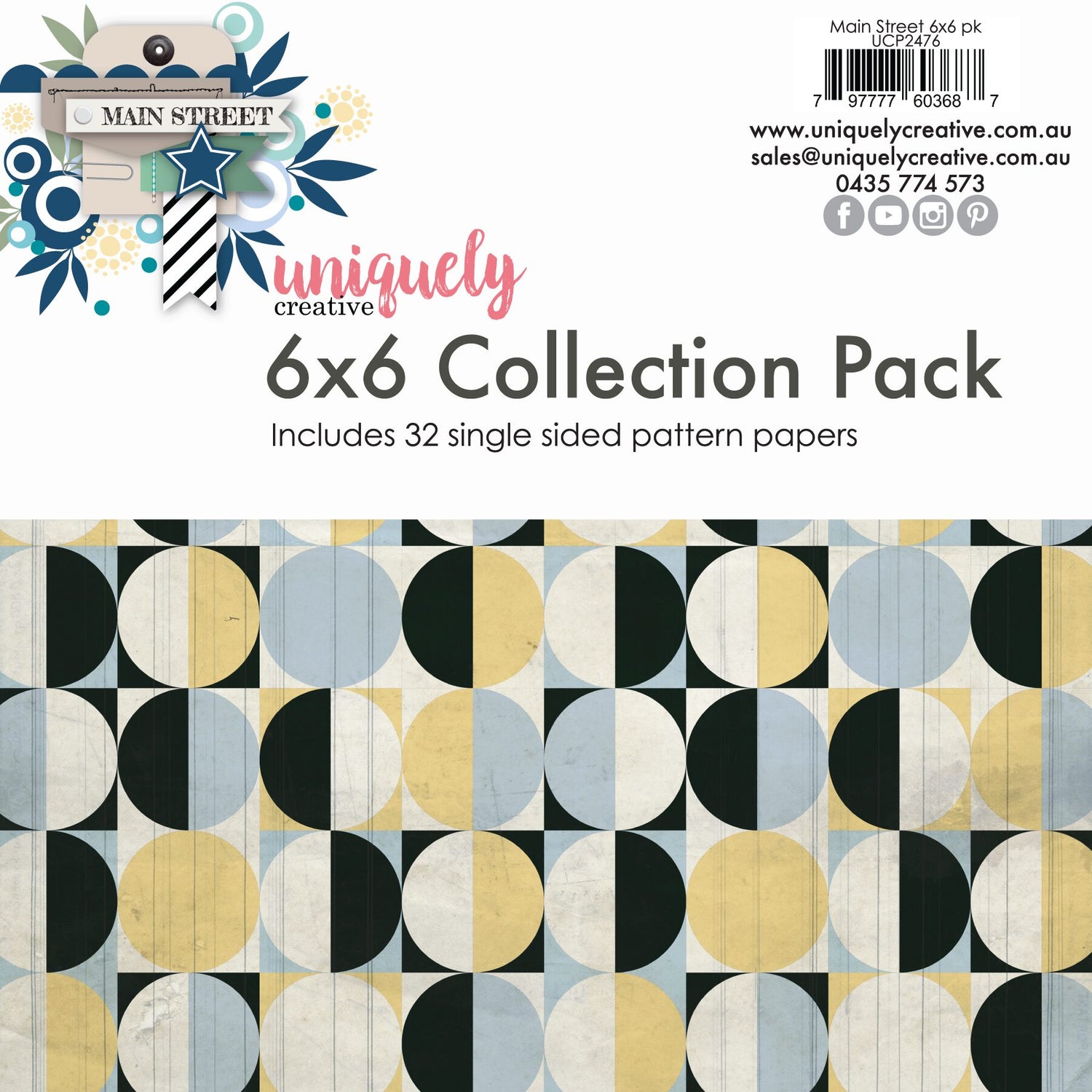 Uniquely Creative Main Street - 6x6" Collection Pack (32 papers)