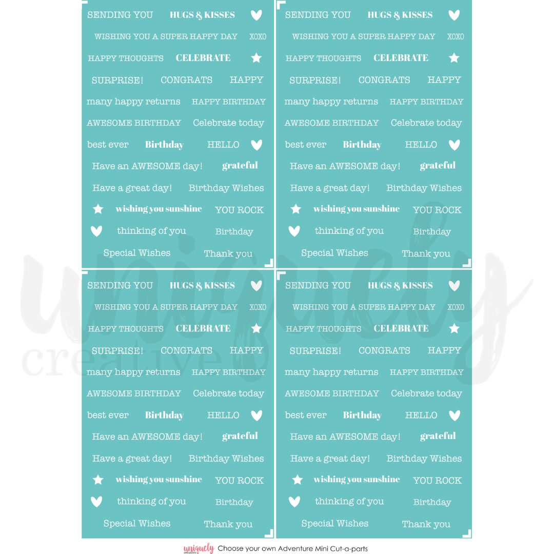 Uniquely Creative Cut-a-Part Mini Sheet - Choose Your Own Adventure
