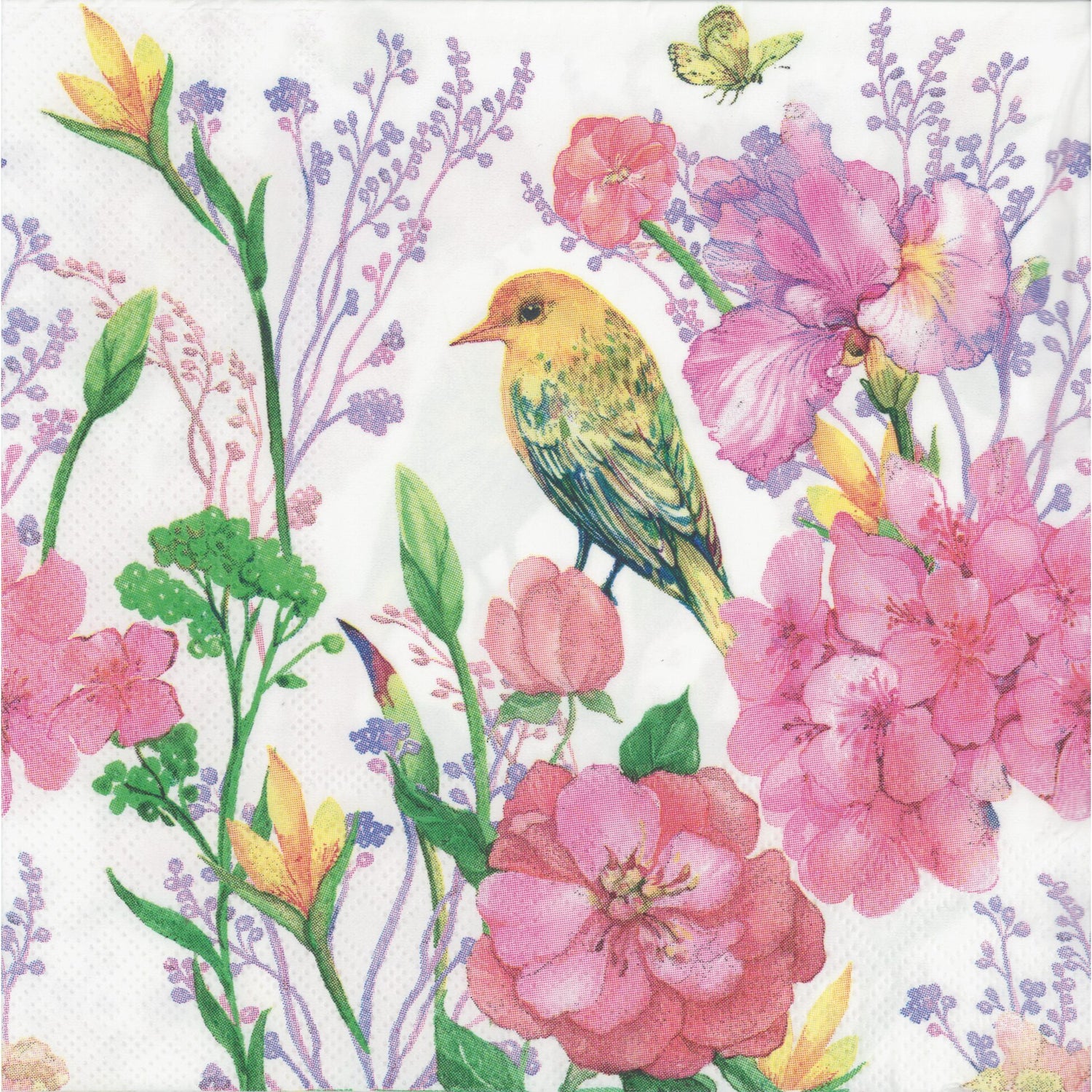 Omara Home Napkin/Serviette - Bird in Spring Garden