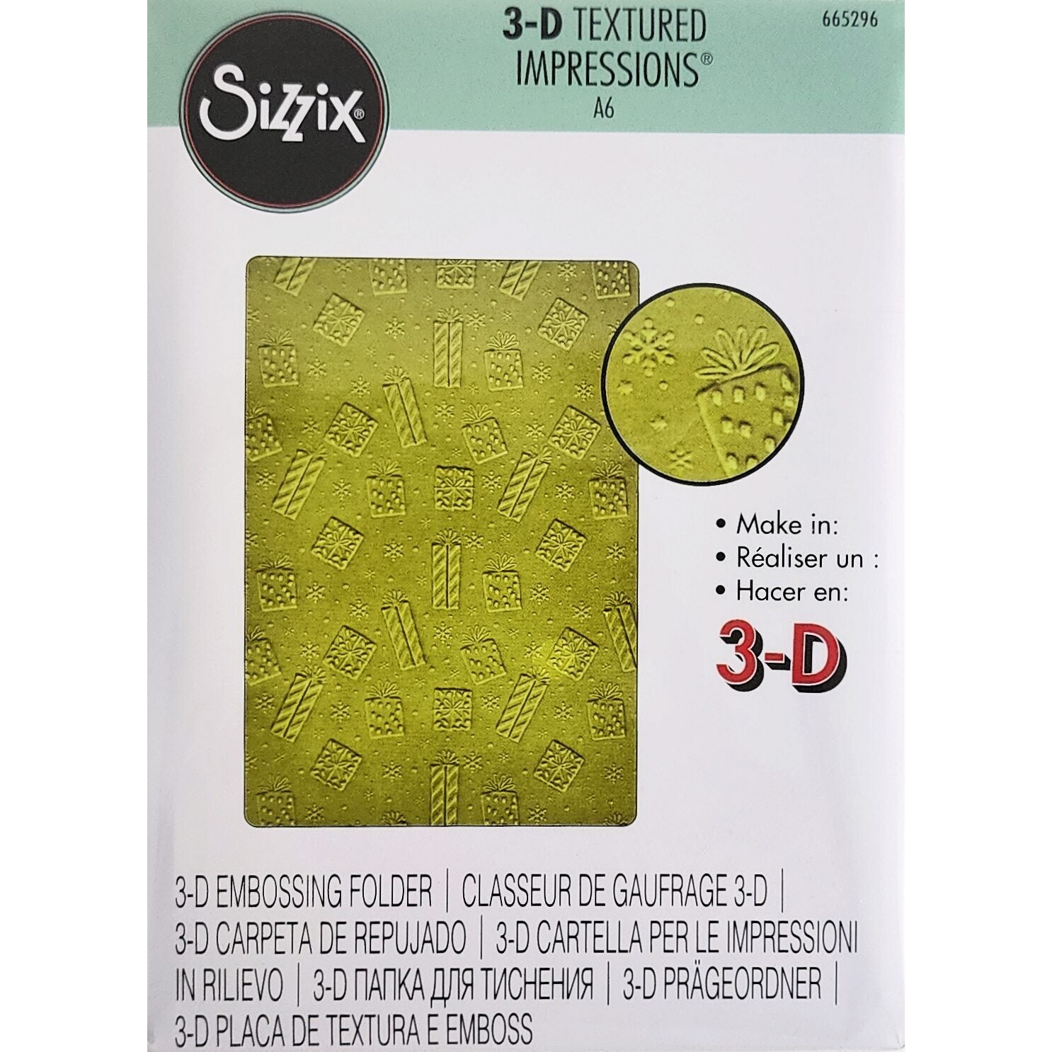 Sizzix 3D Textured Impressions Embossing Folder - Gifts