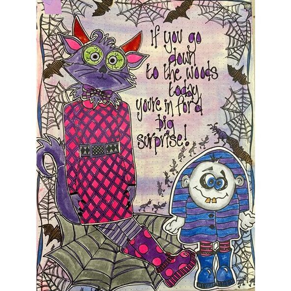 Dylusions Cling Mounted Stamps - Going Batty