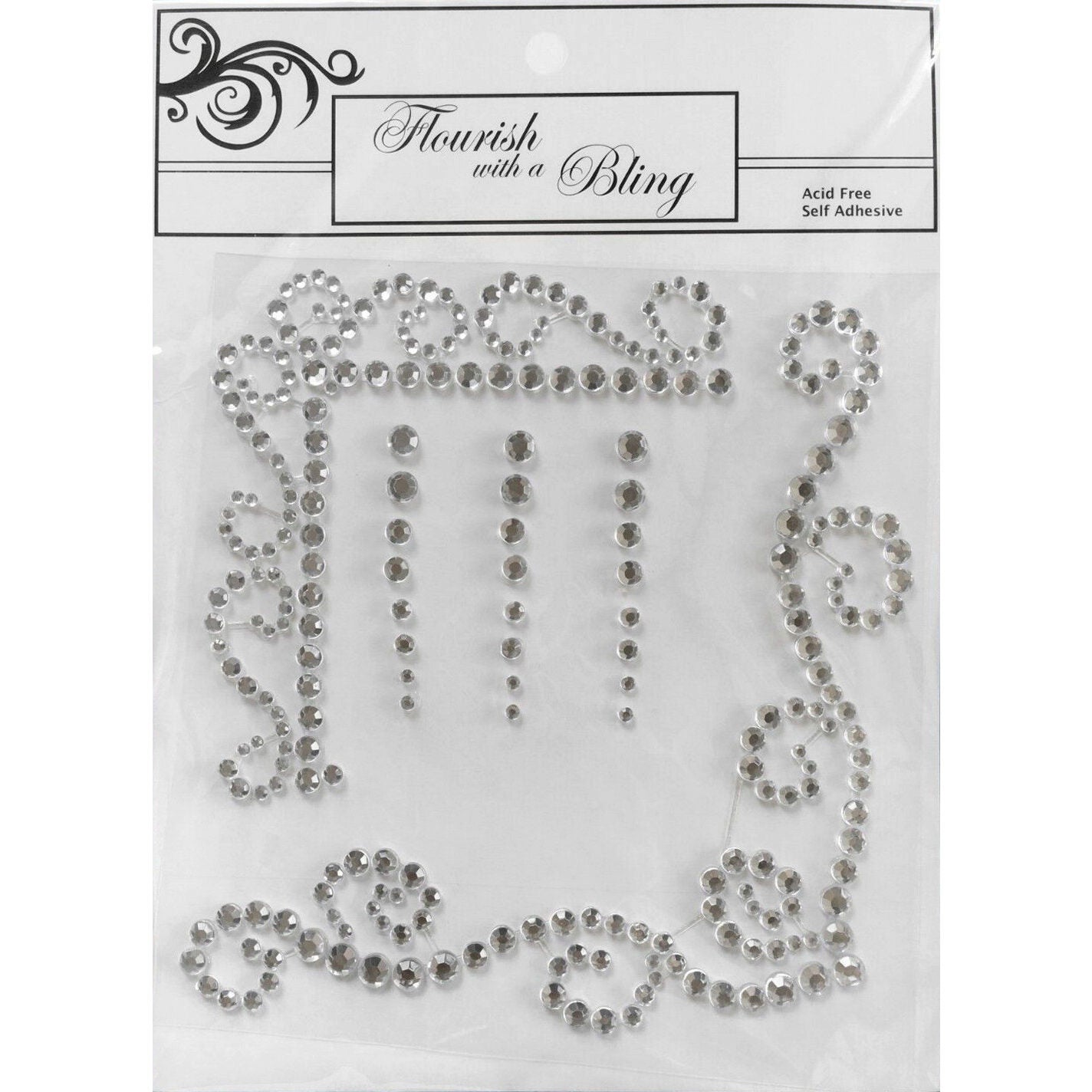 FWAB Kate's Corner Rhinestone Flourish - Silver