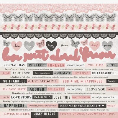 Kaisercraft 12x12" Sticker Sheet - P.S. I Love You