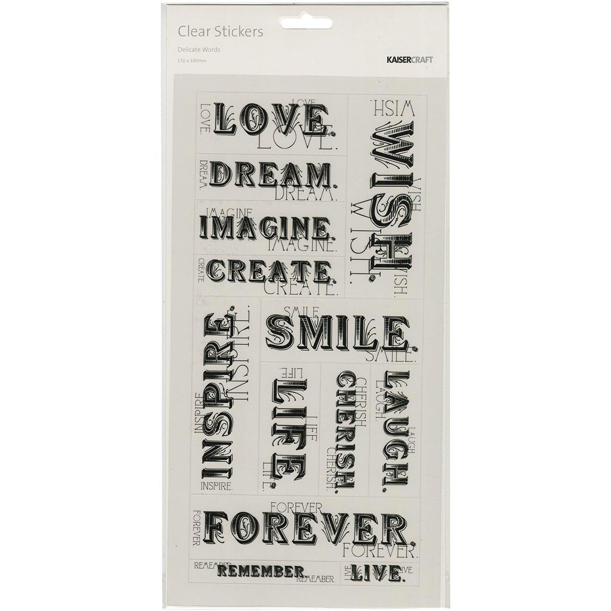Kaisercraft Clear Stickers - Delicate Words
