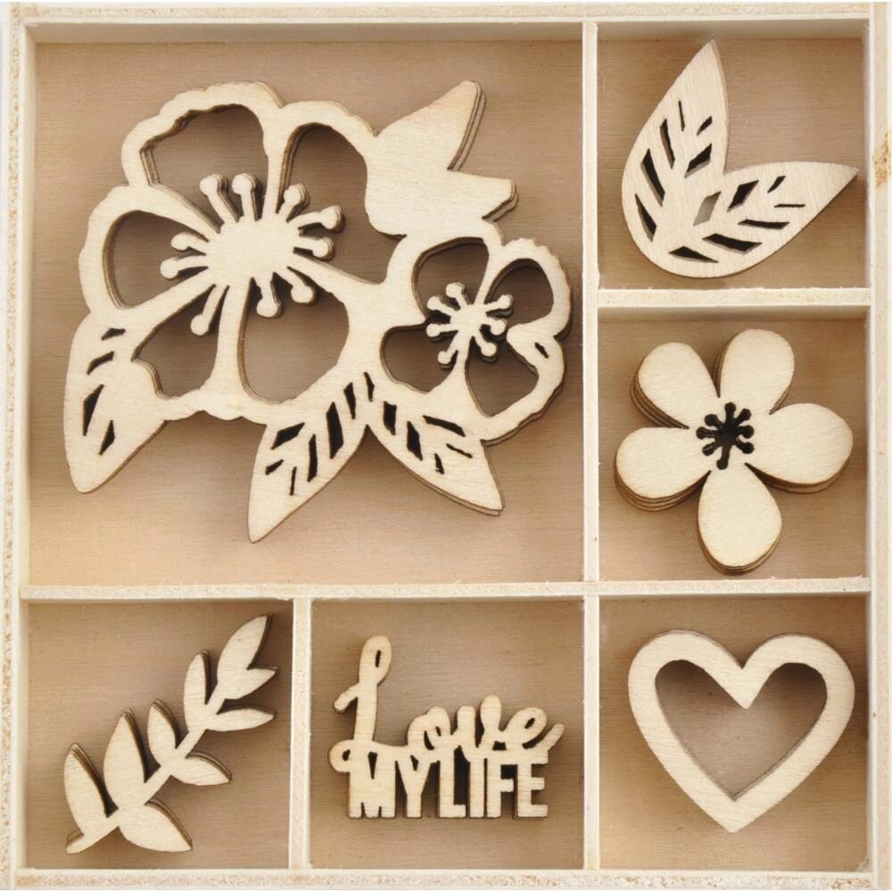 Kaisercraft Wooden Flourish Pack - Magenta