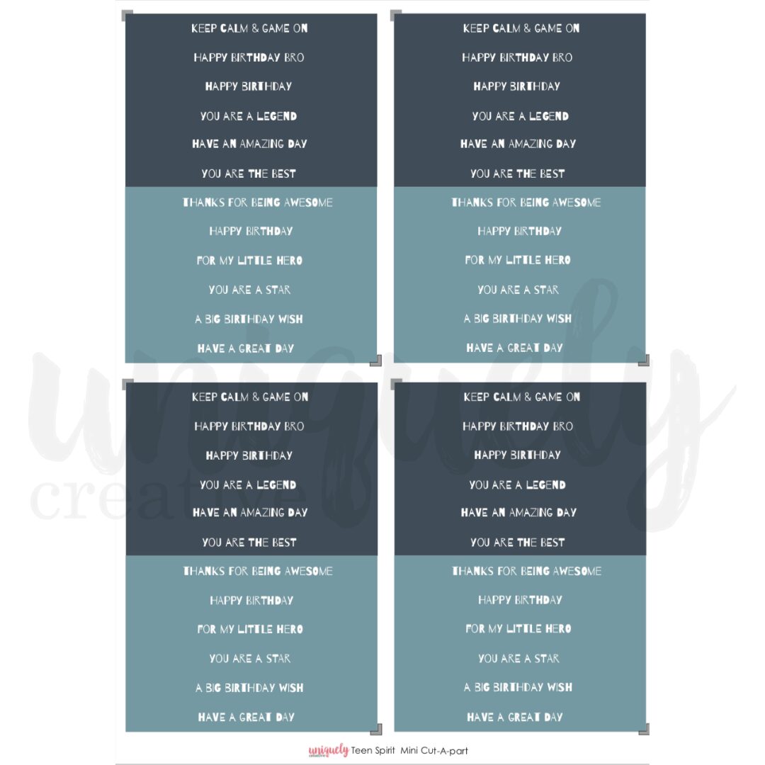 Uniquely Creative Cut-a-Part Mini Sheet - Teenage Spirit
