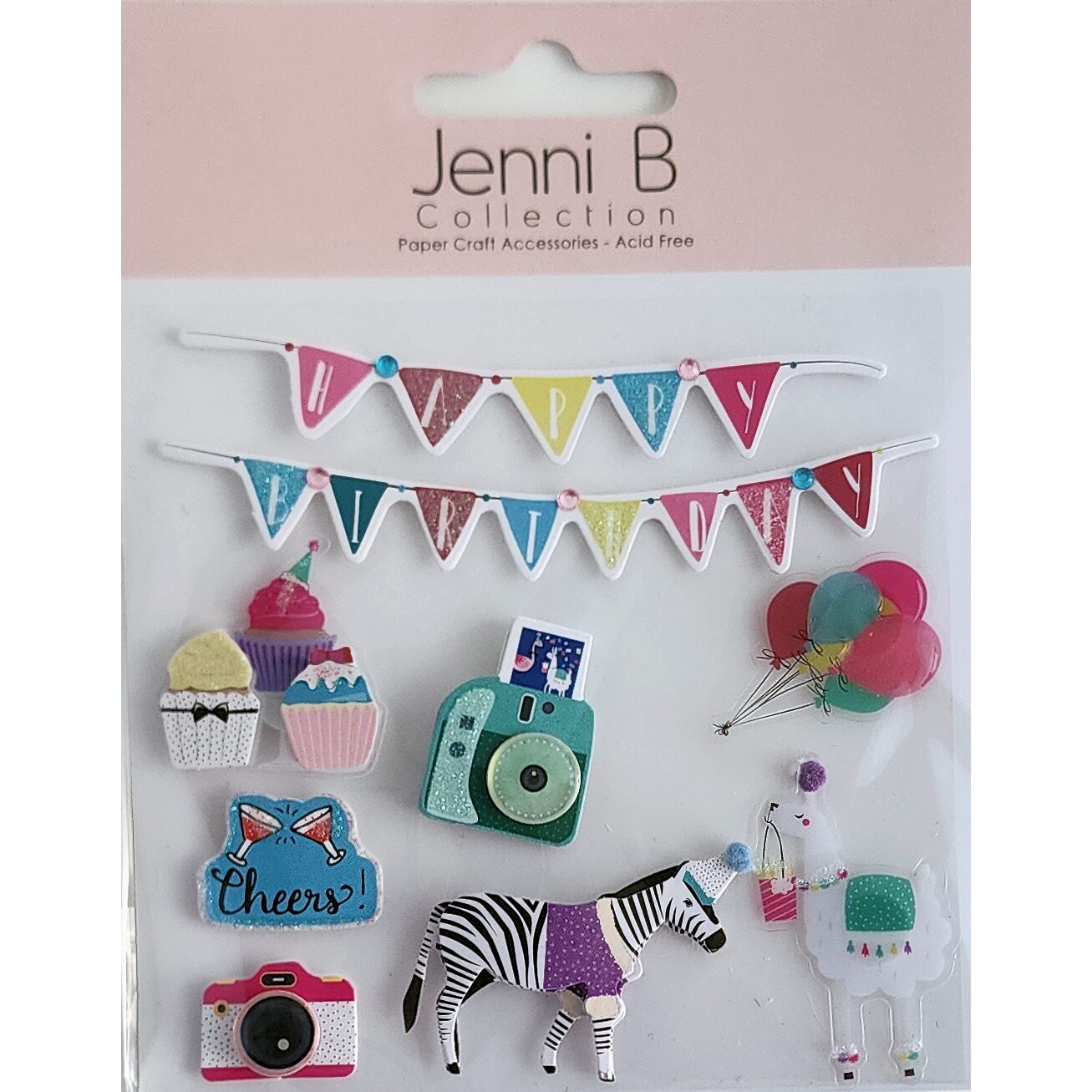 Jenni B Dimensional Stickers - Happy Birthday